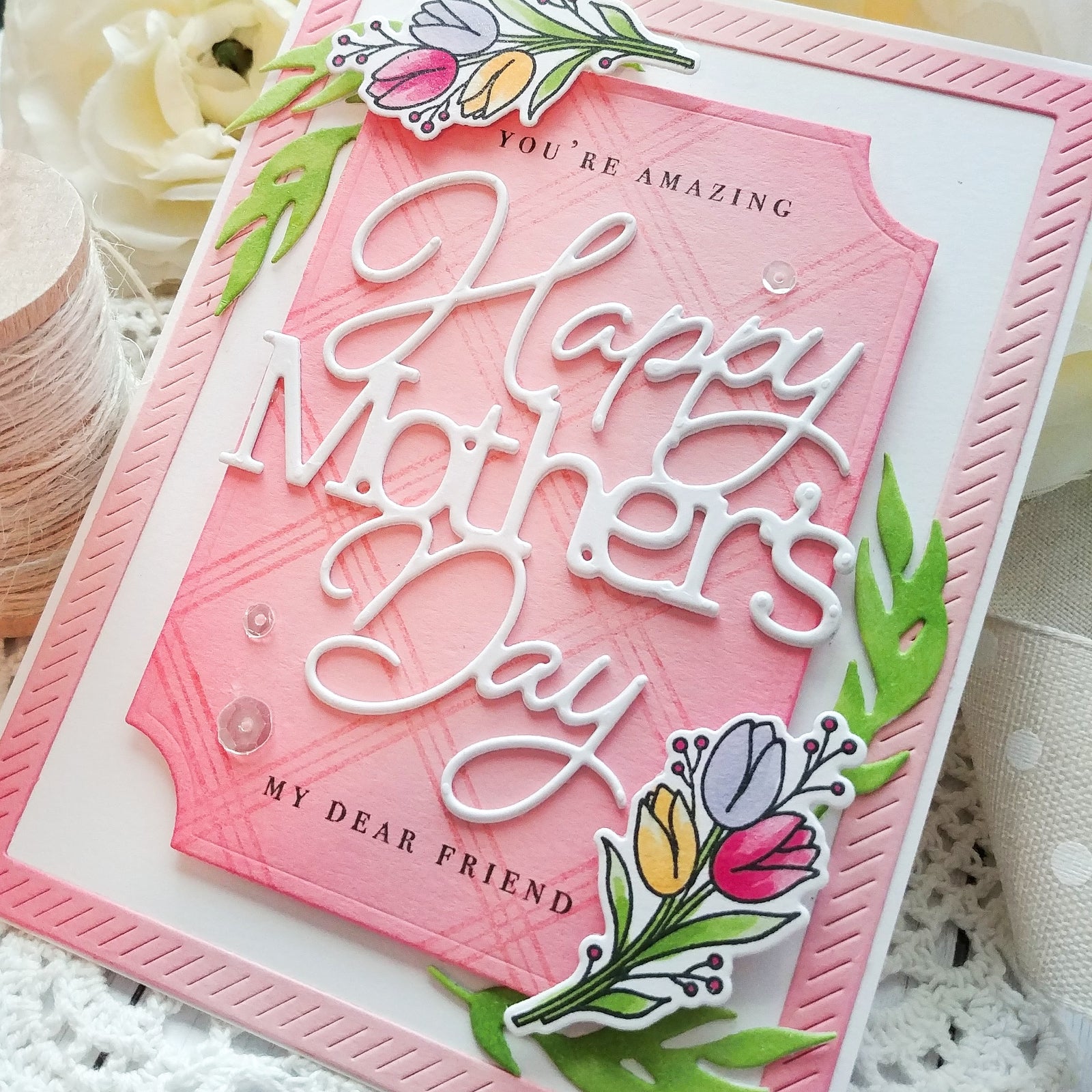 Happy Mother’s Day & Happy Father’s Day Sentiments Words Cutting Dies