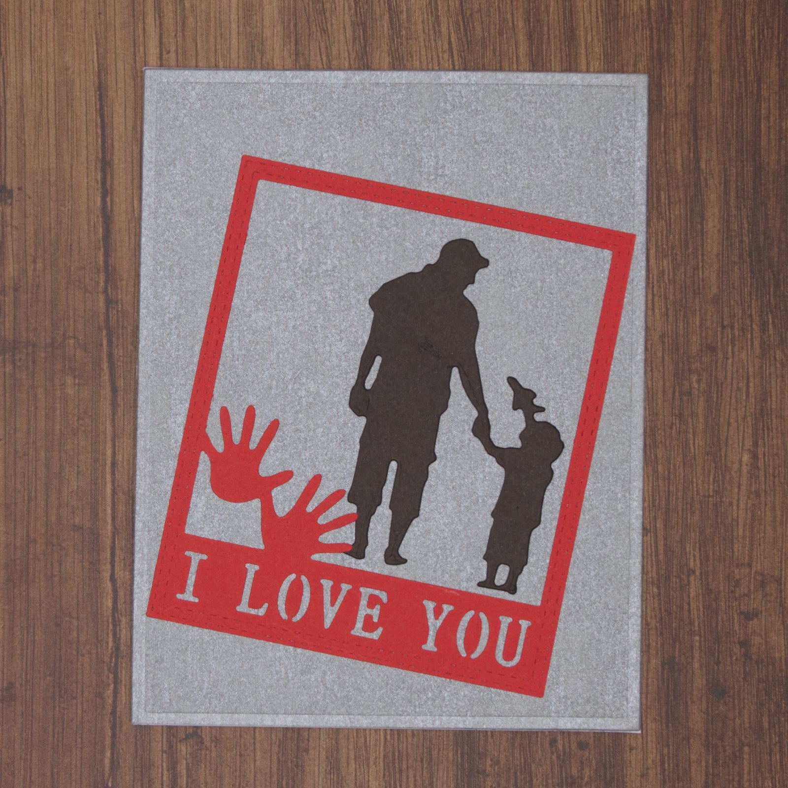 Dad & Son Holding Hands Silhouette Cutting Die