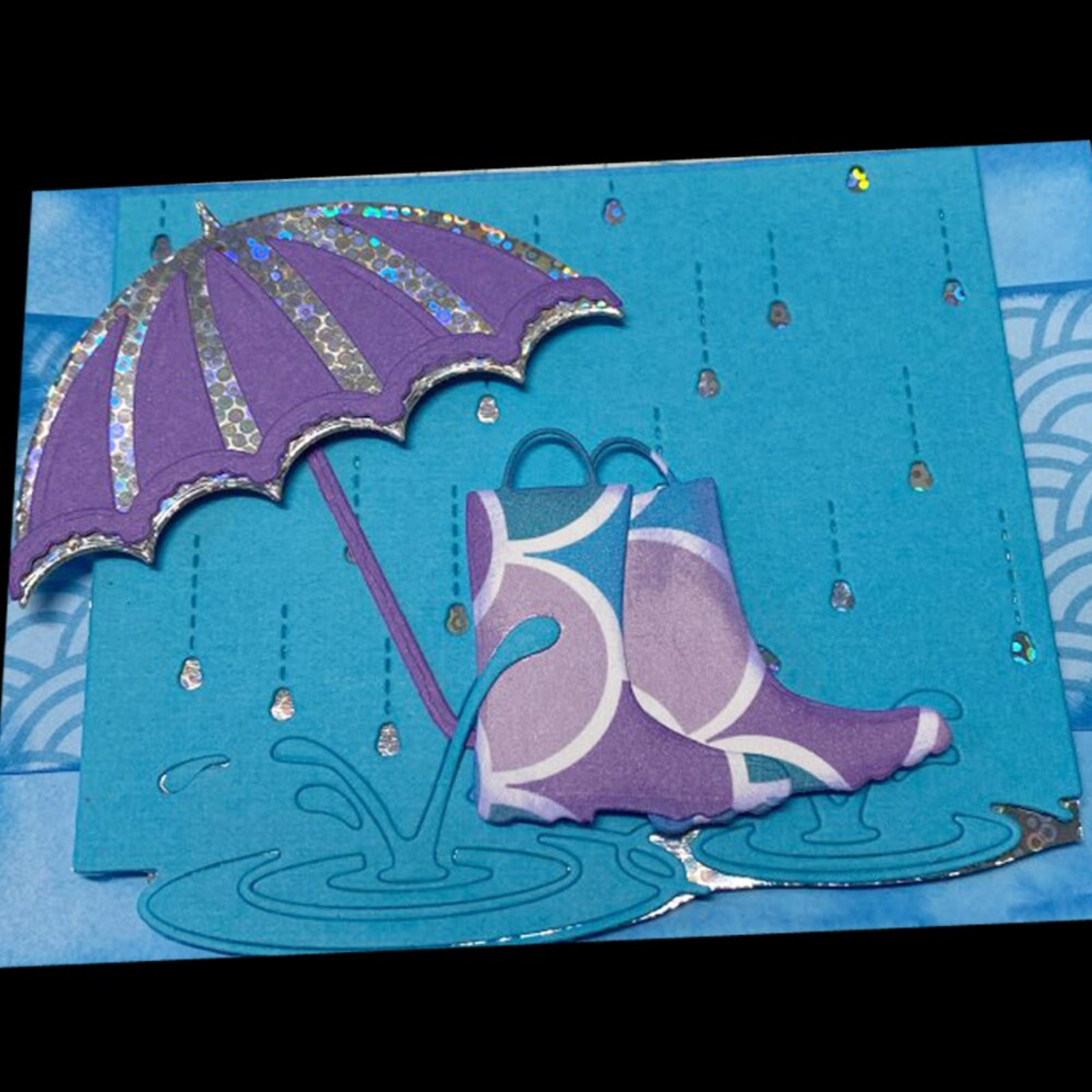 Rainboot & Umbrella w Butterflies Cutting Embossing Dies