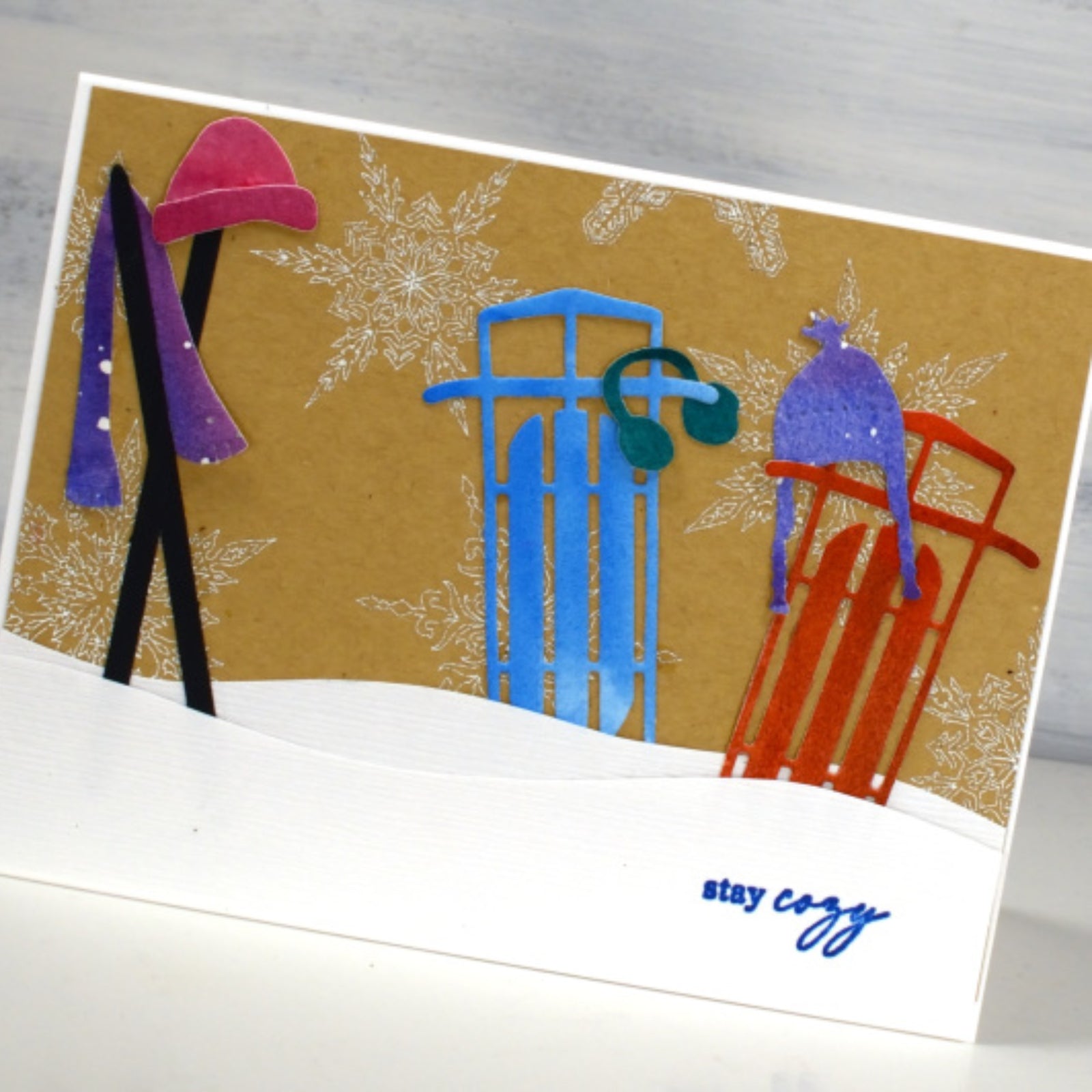 Winter Vintage Sled & Skis Cutting & Embossing Dies