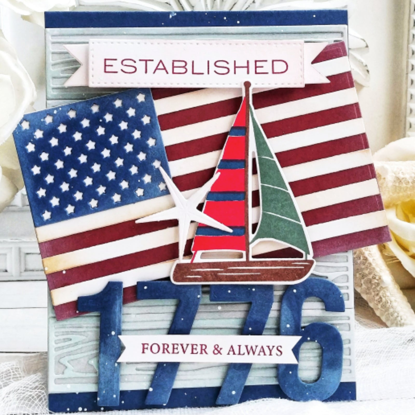 Layering American Flag Cutting & Embossing Dies