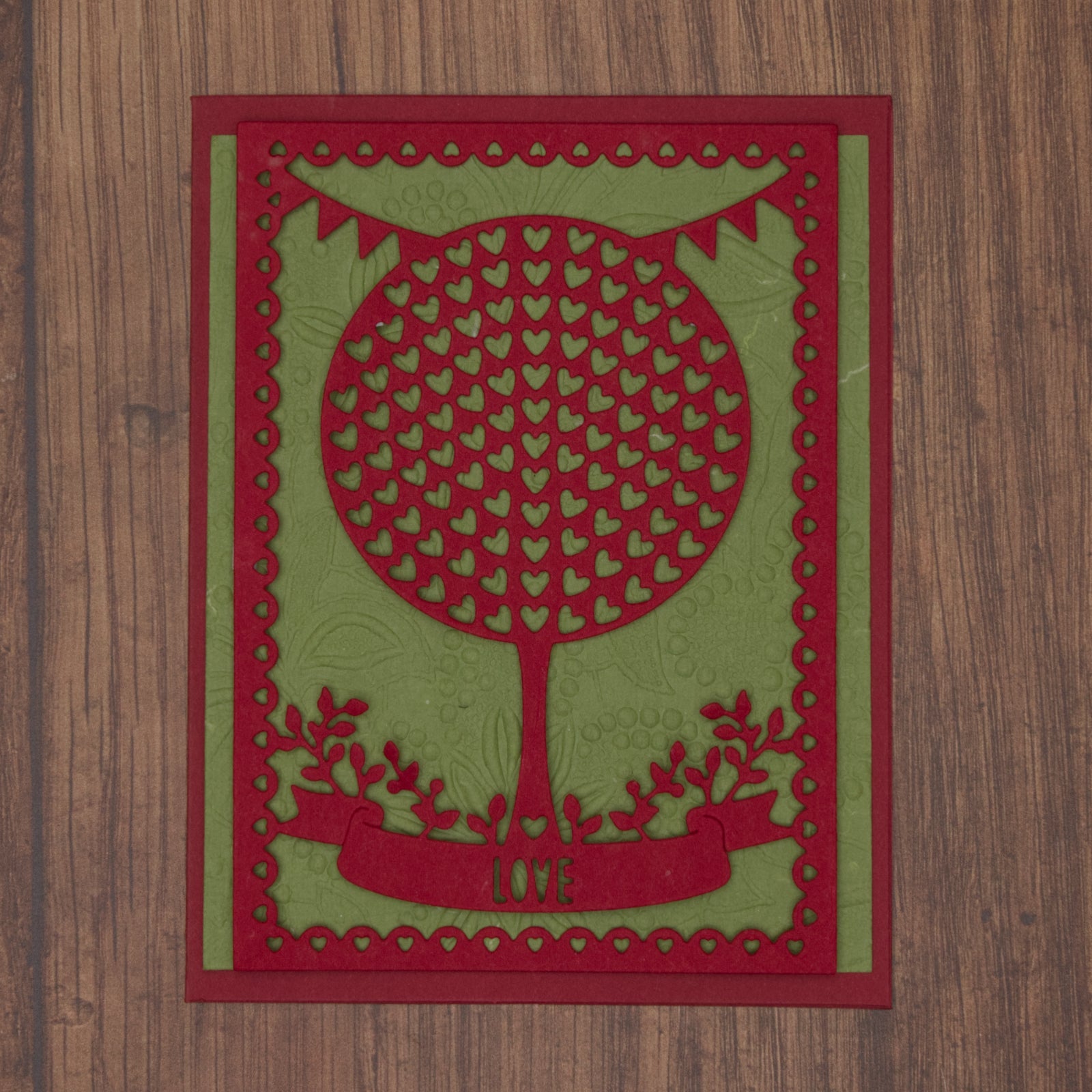 Heart-Filled Tree w Love Banner Background Frame Cutting Die