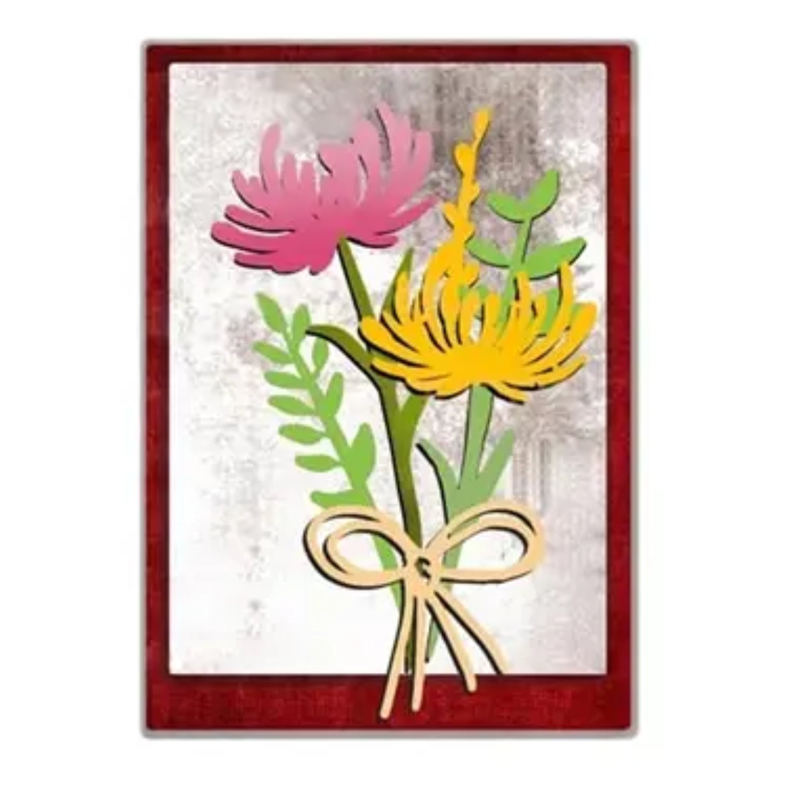 Long Stemmed Flowers & Foliage w Bow Cutting Dies