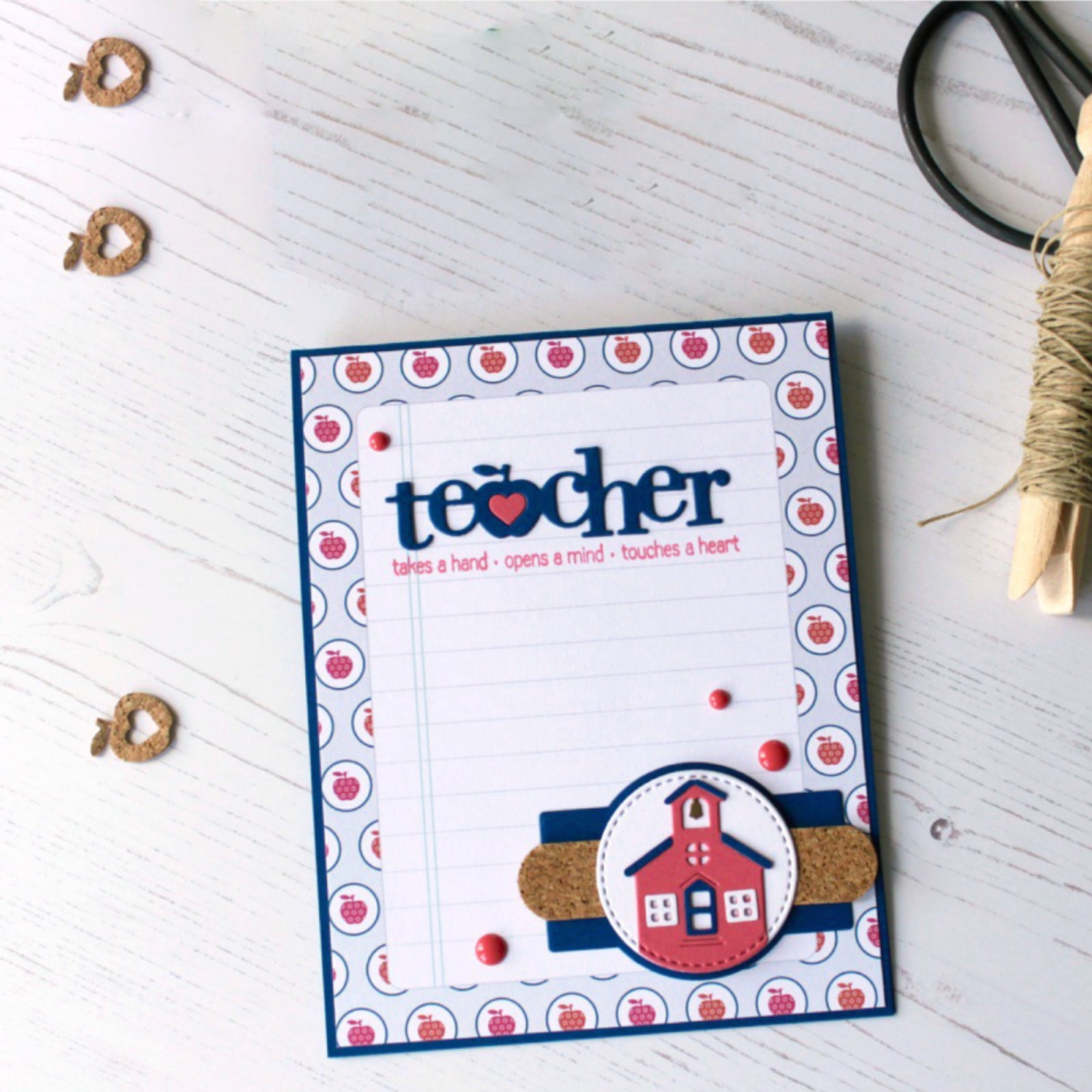 School Scene Backdrop Border w Bus & Road Cutting Dies