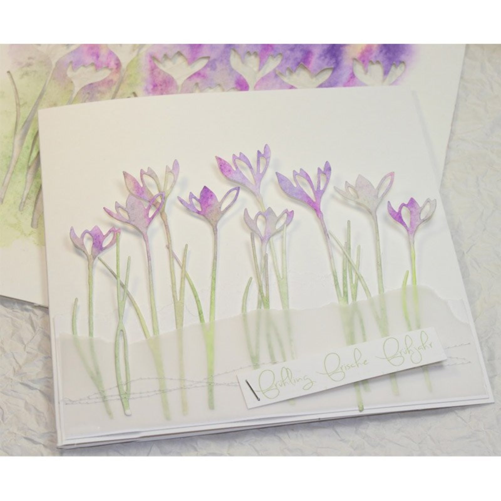 Crocus Flower Trio w Leaf/Grass Cutting Dies