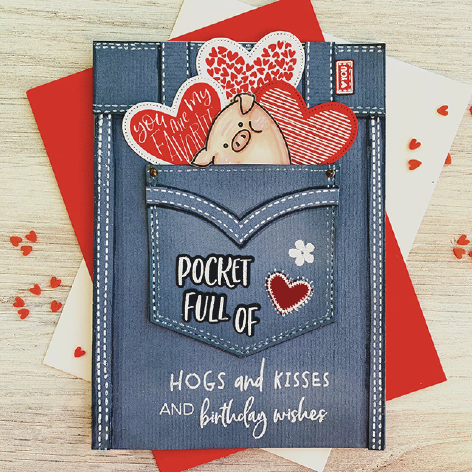 Nesting Stitched Jeans Pockets Full of Love Mega Cutting Dies Set