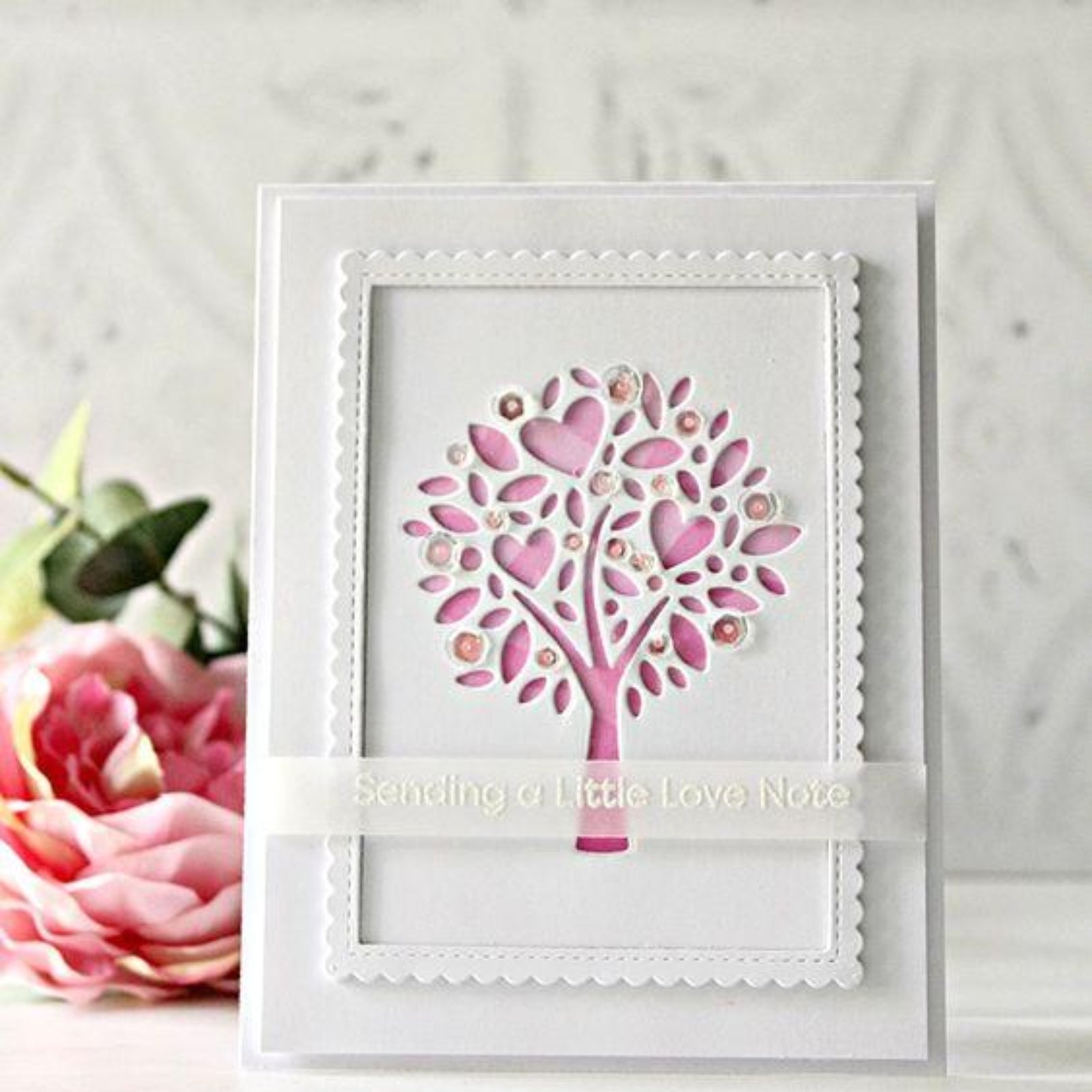 Cutout Tree w Three Hearts Cutting Die