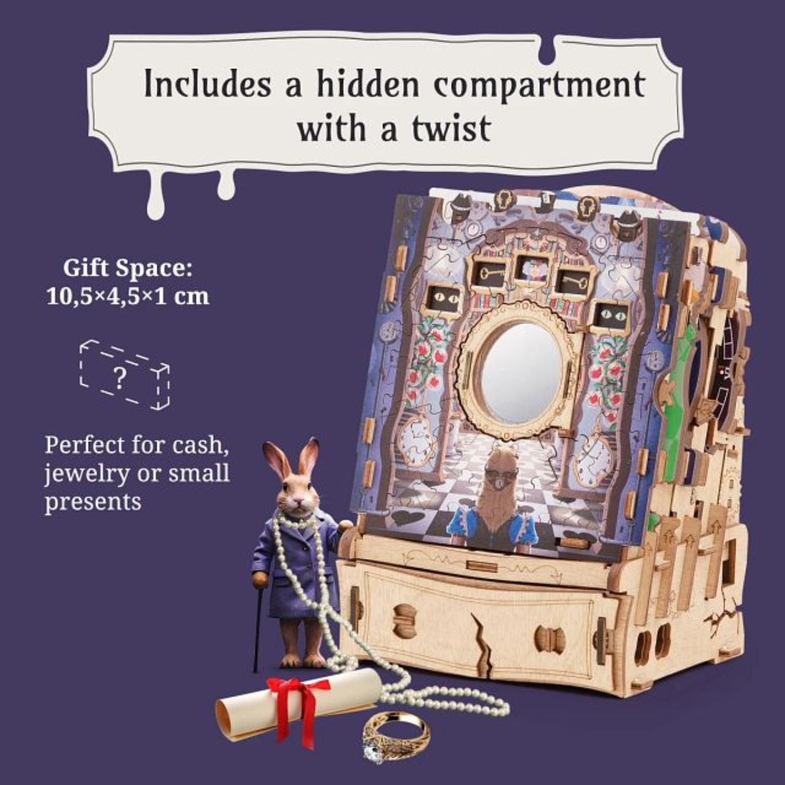 CluePuzzle - The Wonderbox of Alice - Advanced Escape Puzzle Box (180 Pieces)