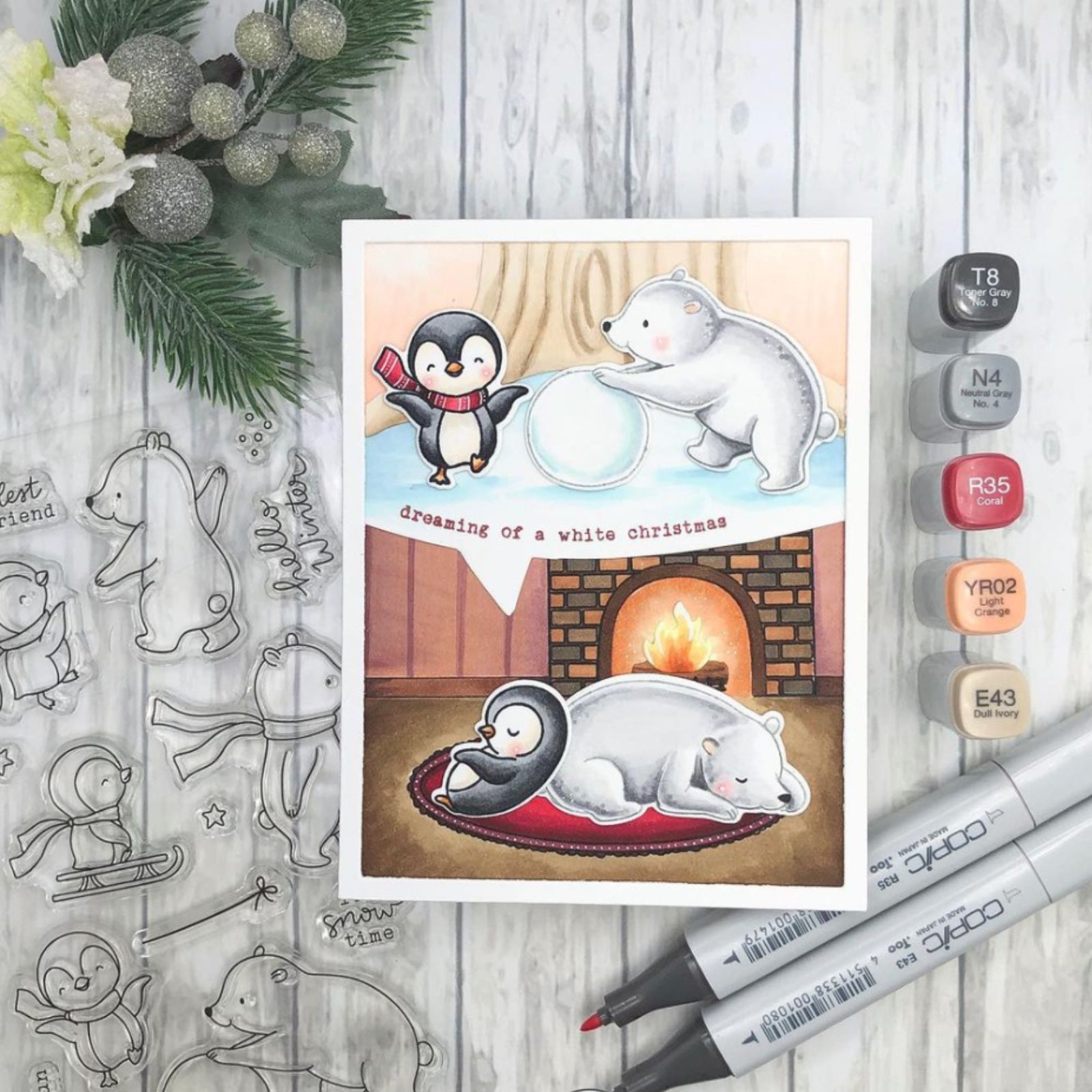Burrow Home w Fireplace Background Frame Cutting & Embossing Dies