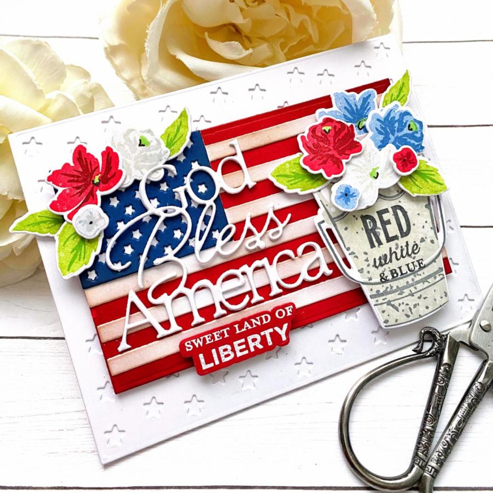 Layering American Flag Cutting & Embossing Dies