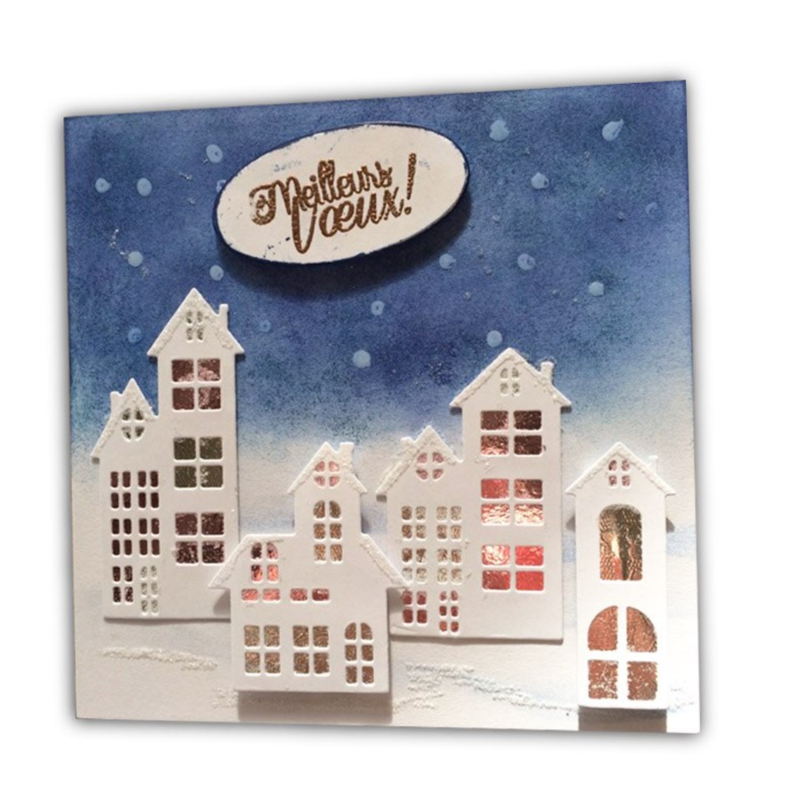 Village Builder City Buildings w Trees & Streetlight Cutting Die Set