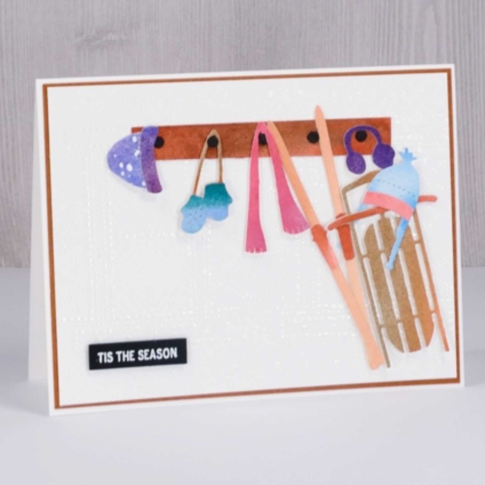 Winter Vintage Sled & Skis Cutting & Embossing Dies