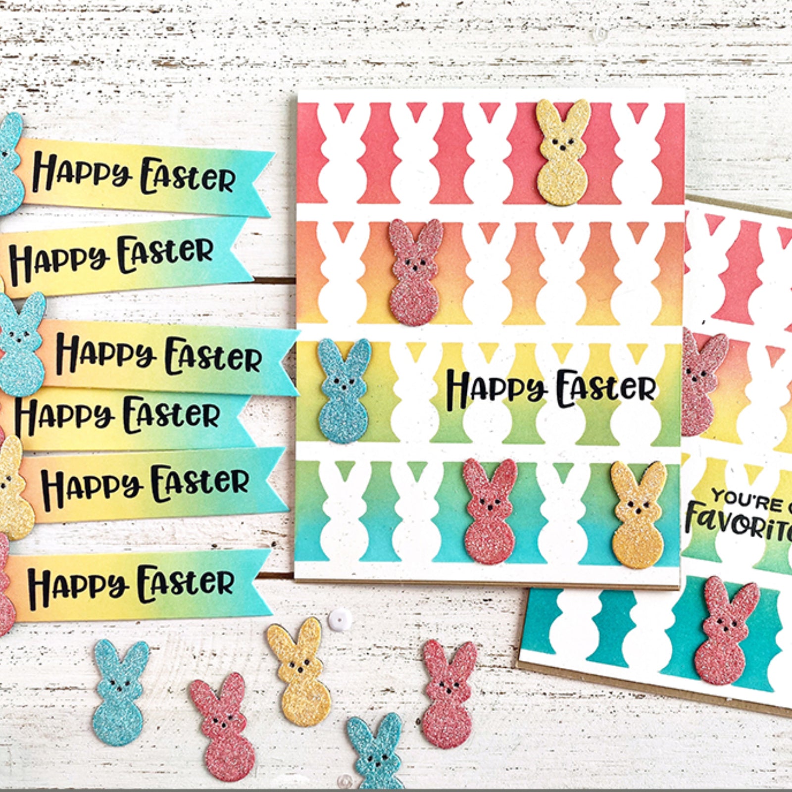 Mini Peeps Border w Layering Bunnies Cutting Dies