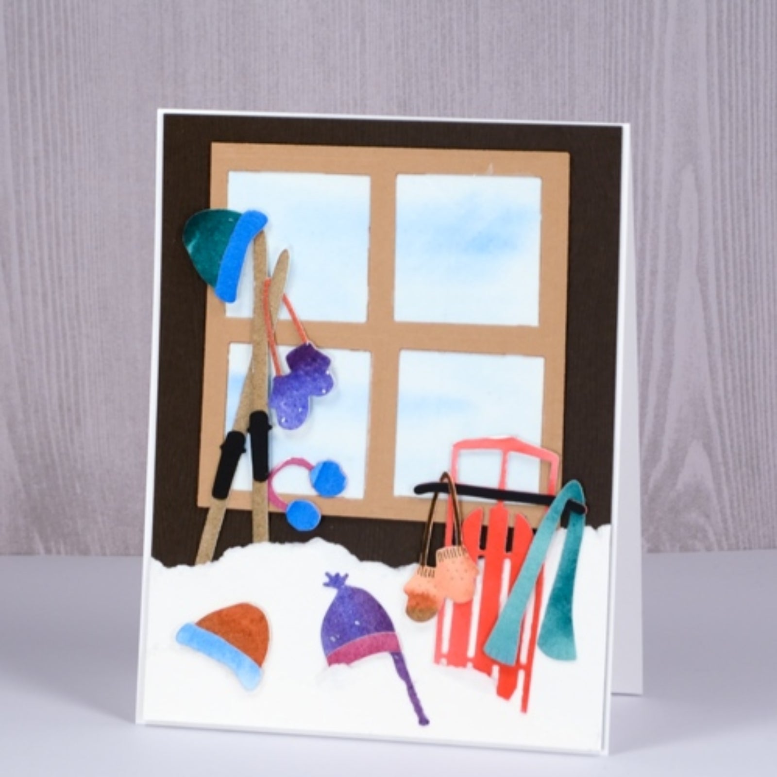 Winter Vintage Sled & Skis Cutting & Embossing Dies