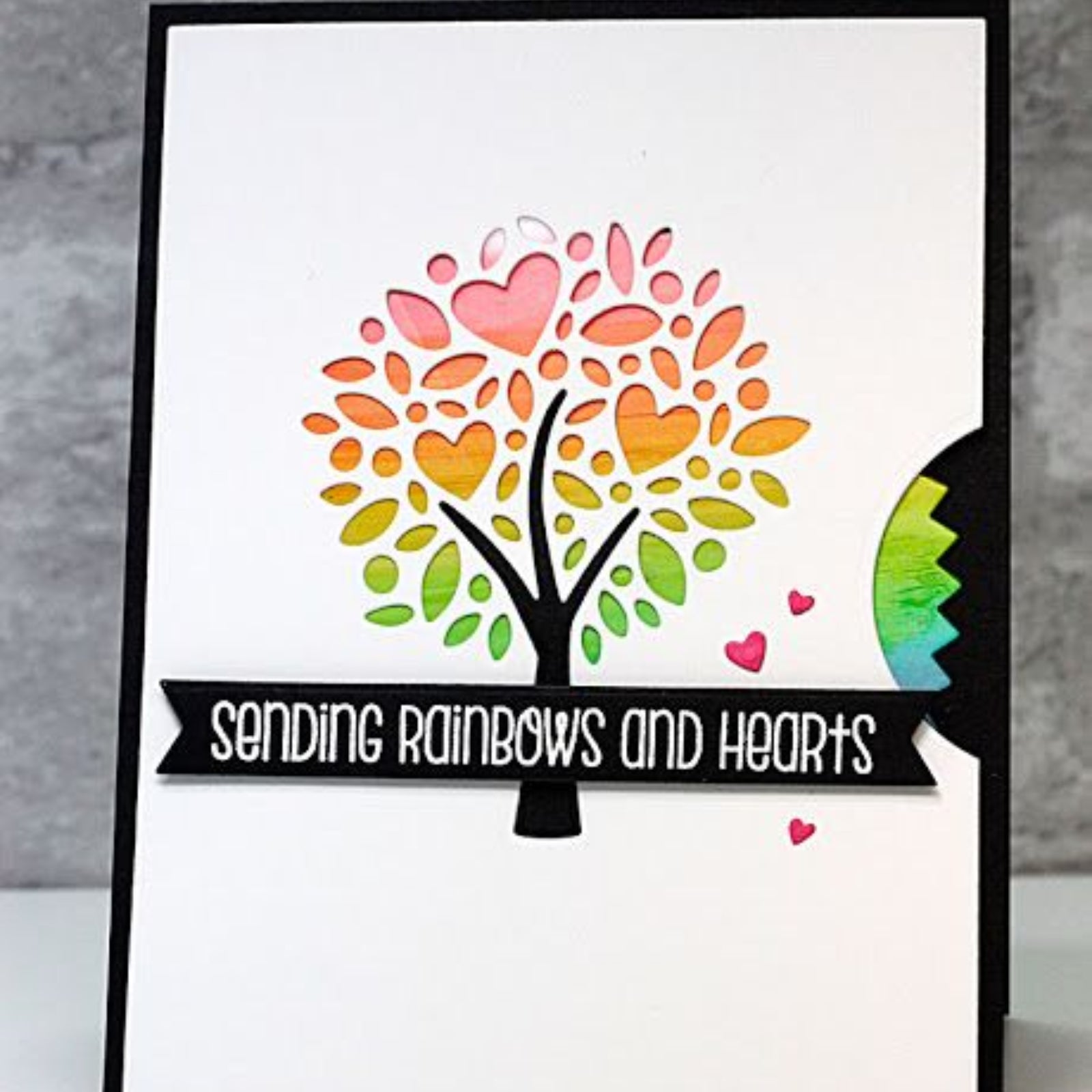 Cutout Tree w Three Hearts Cutting Die