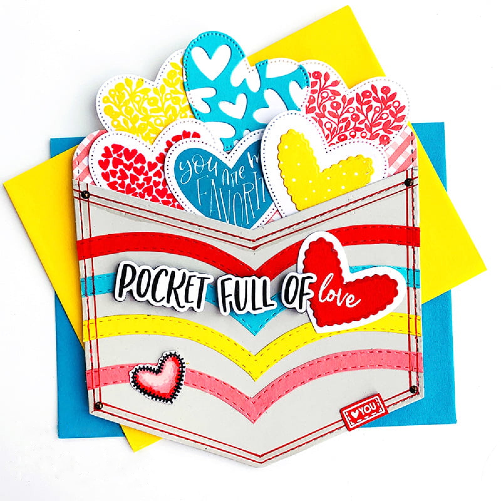 Nesting Stitched Jeans Pockets Full of Love Mega Cutting Dies Set