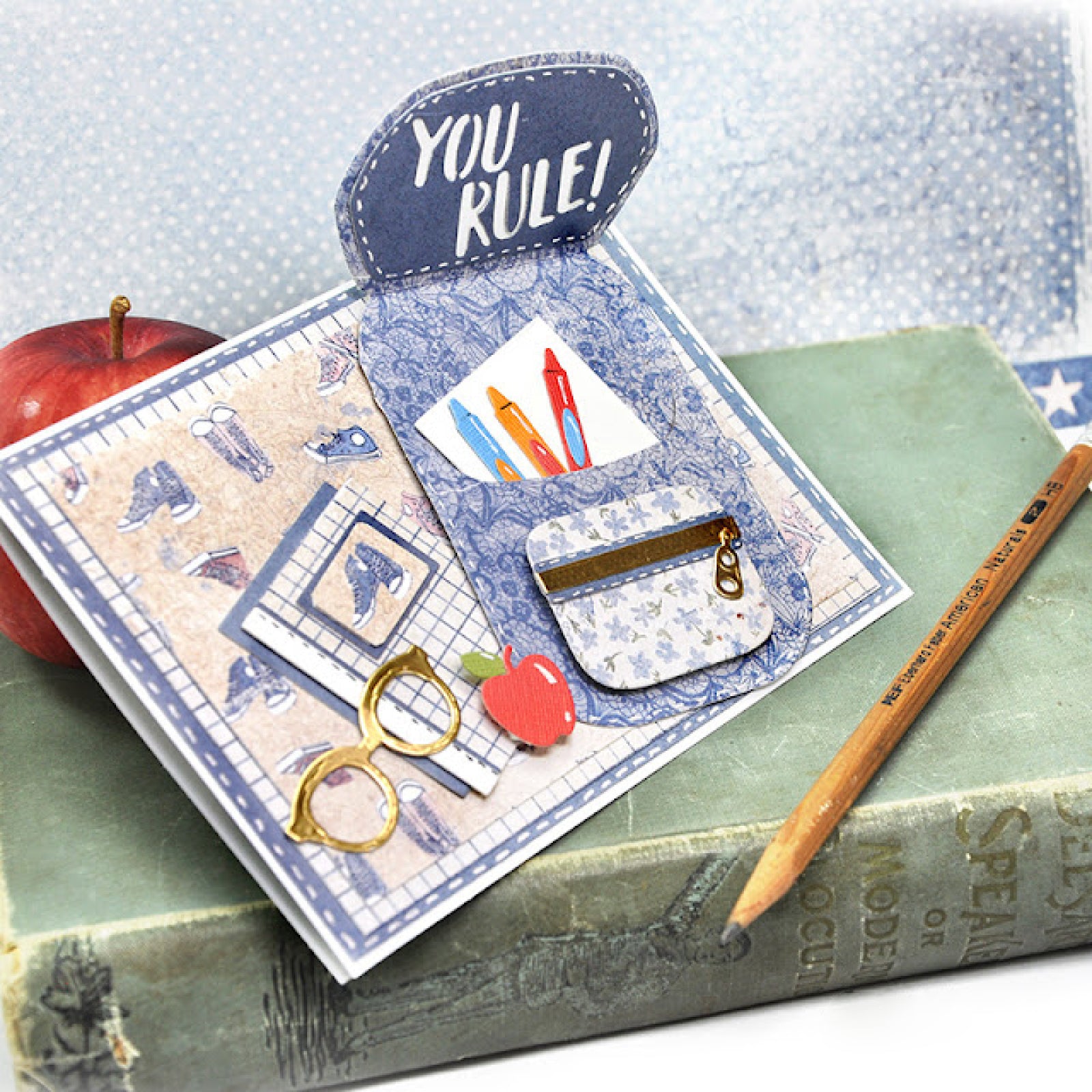 You Rule! Backpack w School Supplies Cutting & Embossing Dies