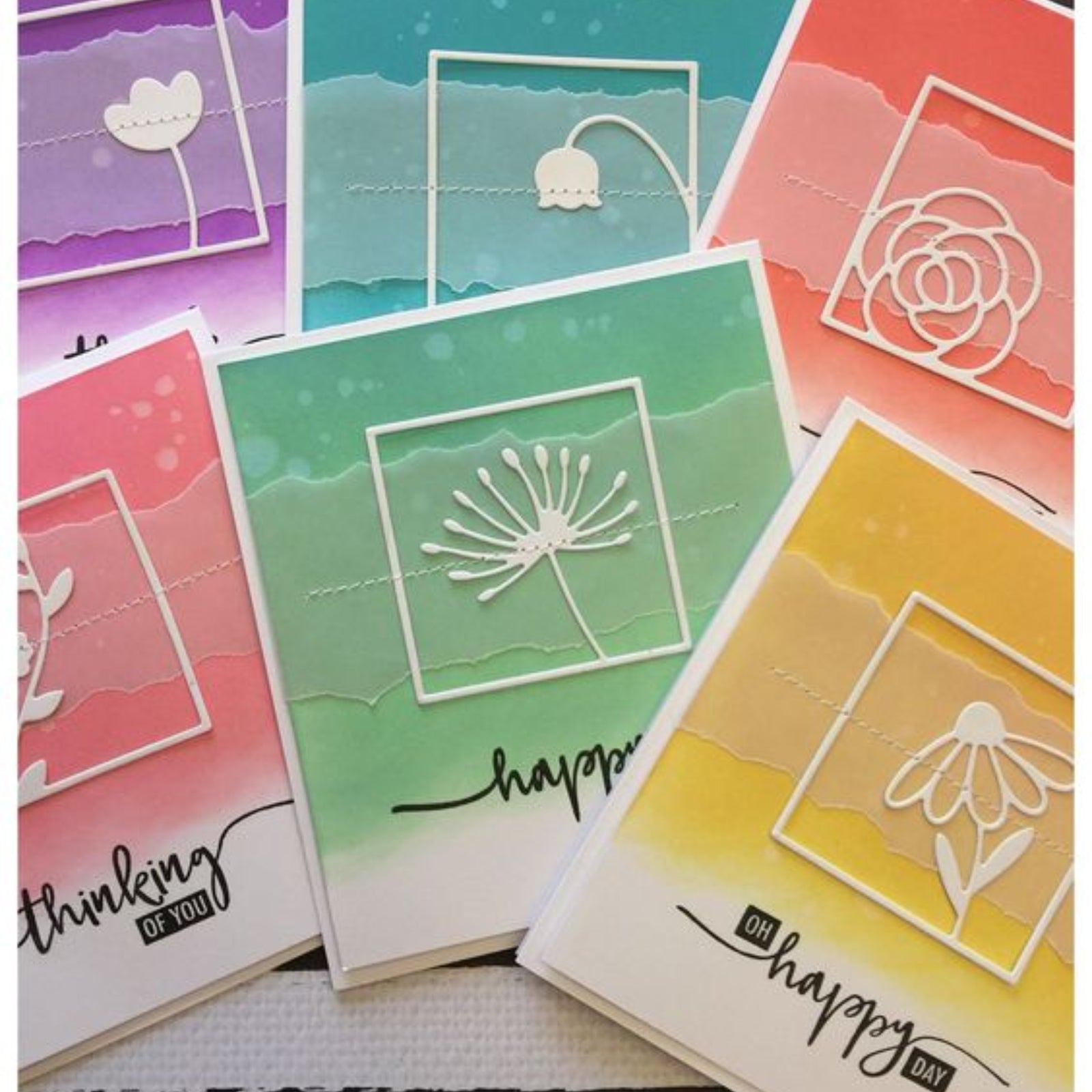 Square Framed Flowers Cutting Dies