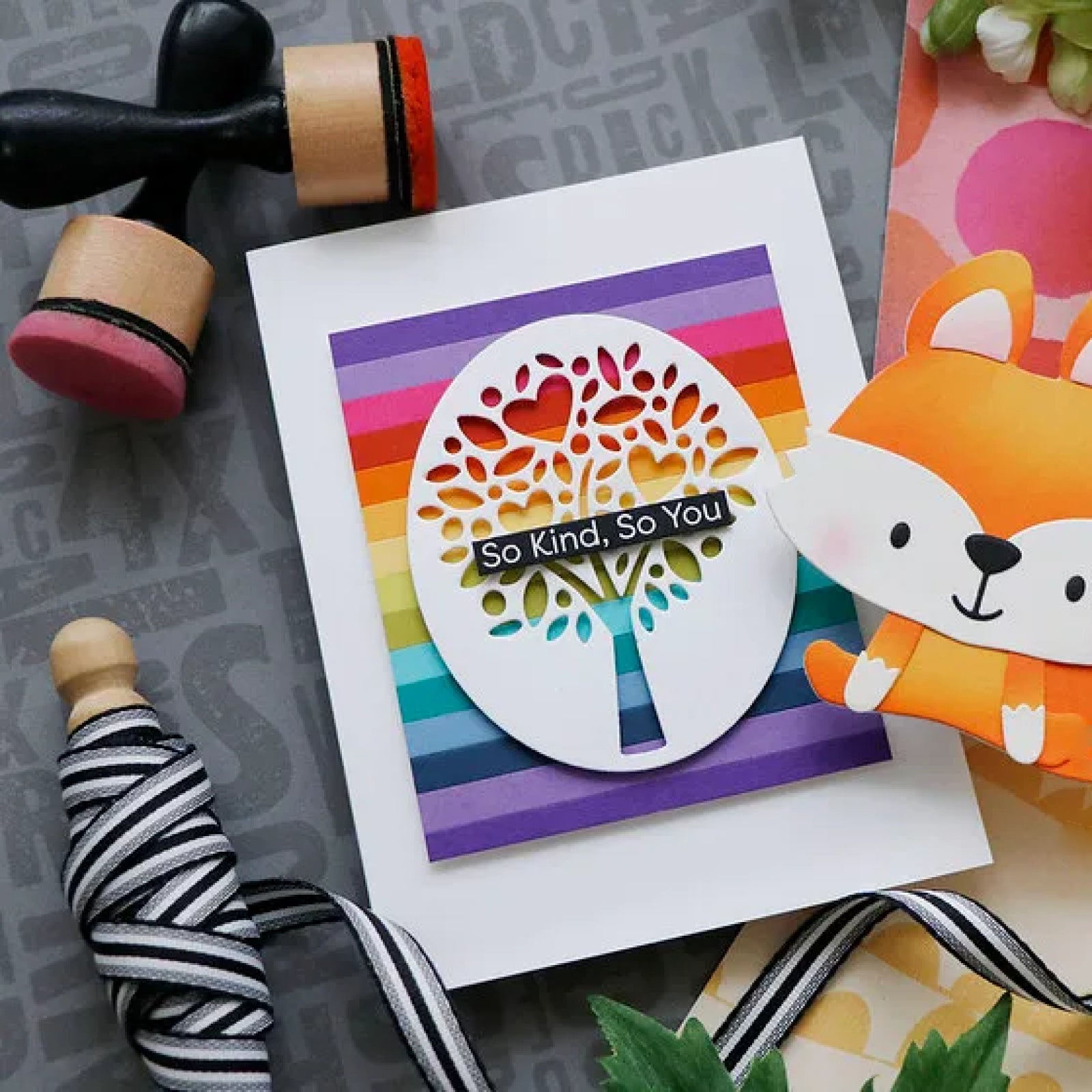 Cutout Tree w Three Hearts Cutting Die