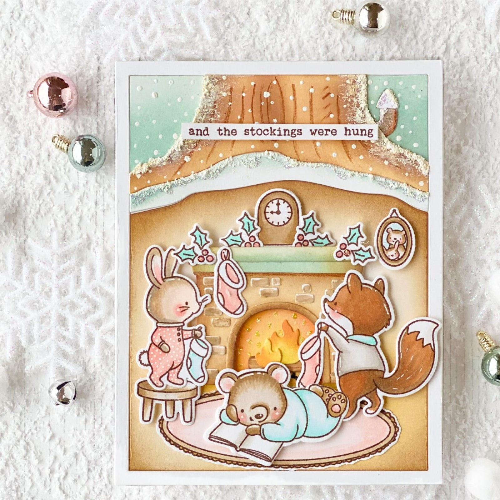 Burrow Home w Fireplace Background Frame Cutting & Embossing Dies