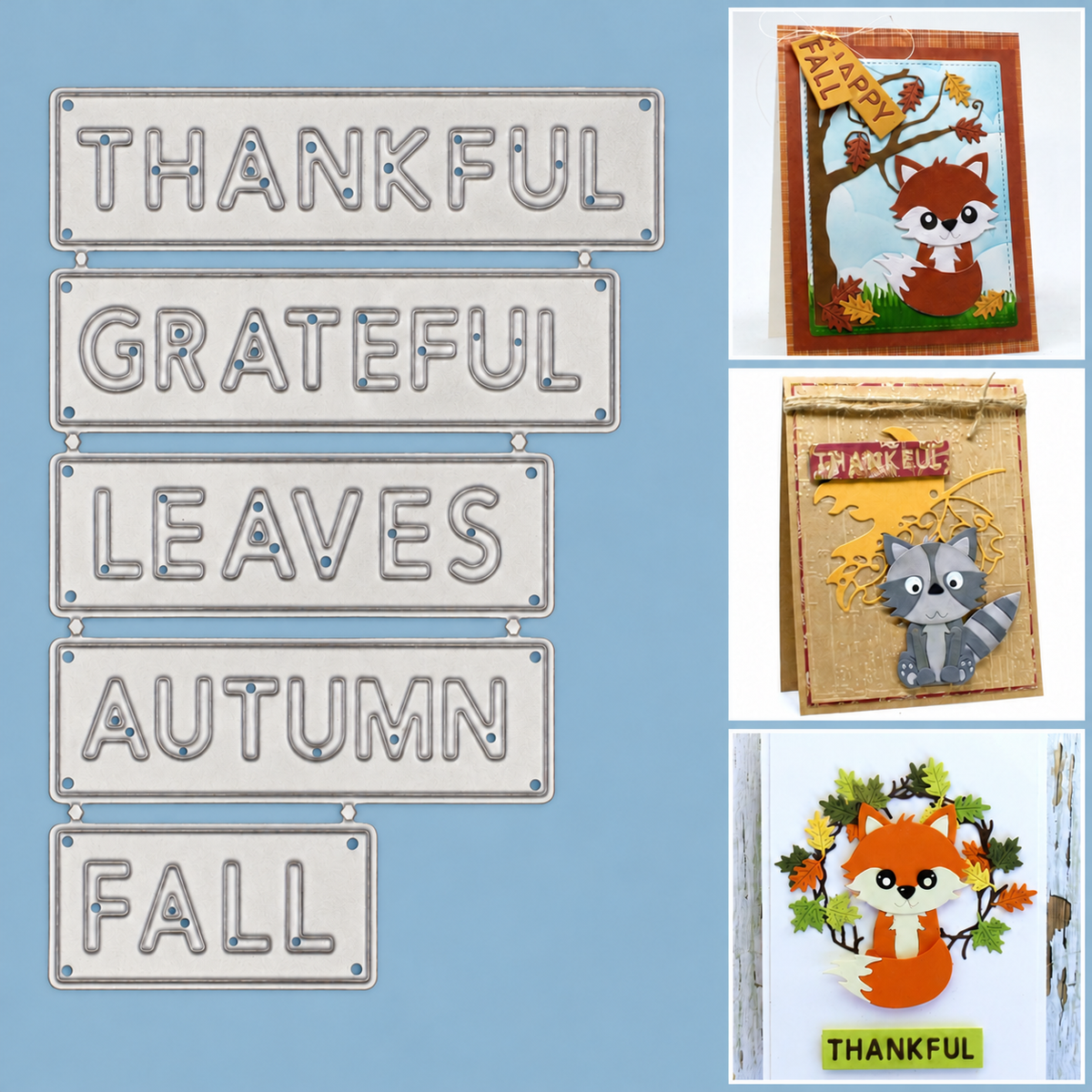 Autumn Block Sentiment Words Cutting Dies
