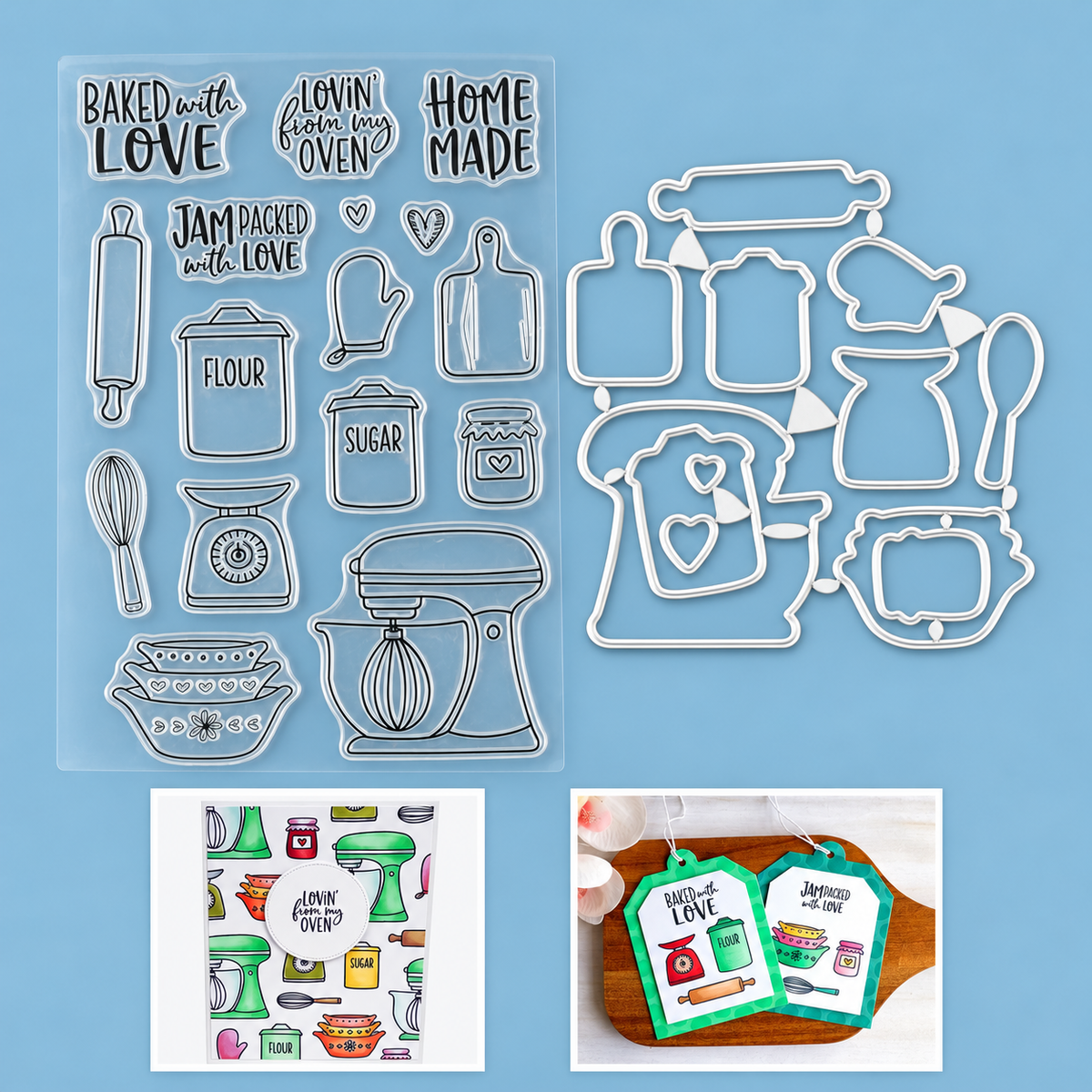 Baked With Love Kitchenware Cutting Dies & Stamps Set