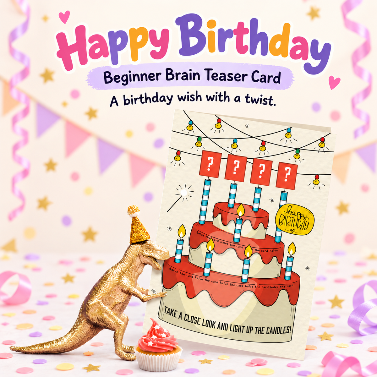 Happy Birthday - Beginner Brain Teaser Card