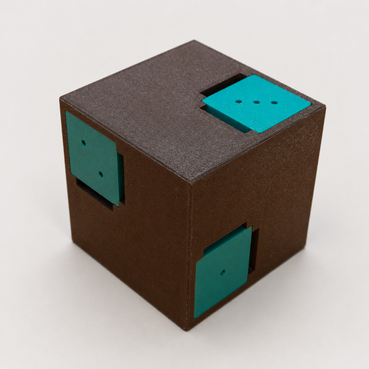 Chander's Cube Brown Teal Edition – Advanced Take Apart Puzzle by Yaroslav Manuilov