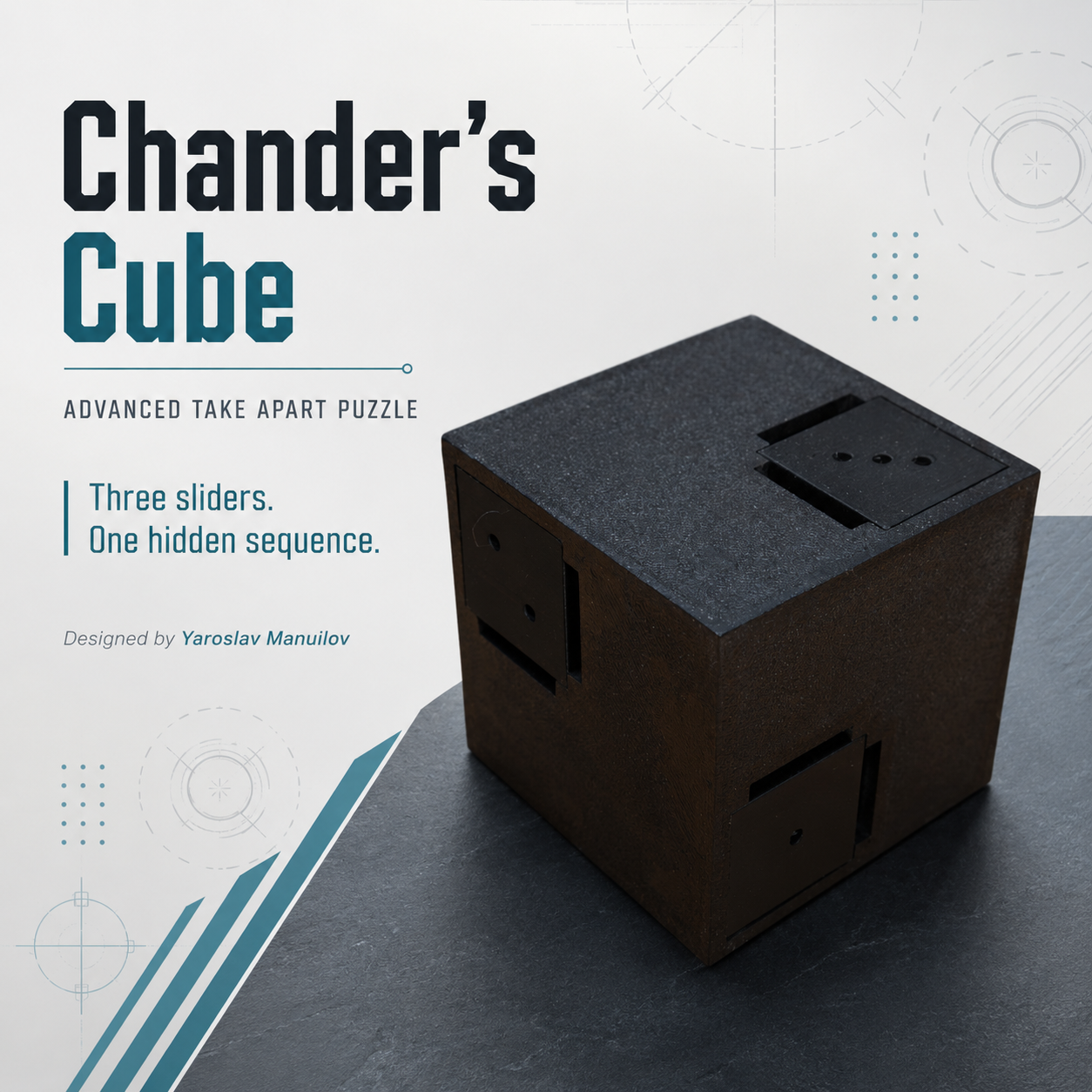 Chander's Cube Black Edition – Advanced Take Apart Puzzle by Yaroslav Manuilov