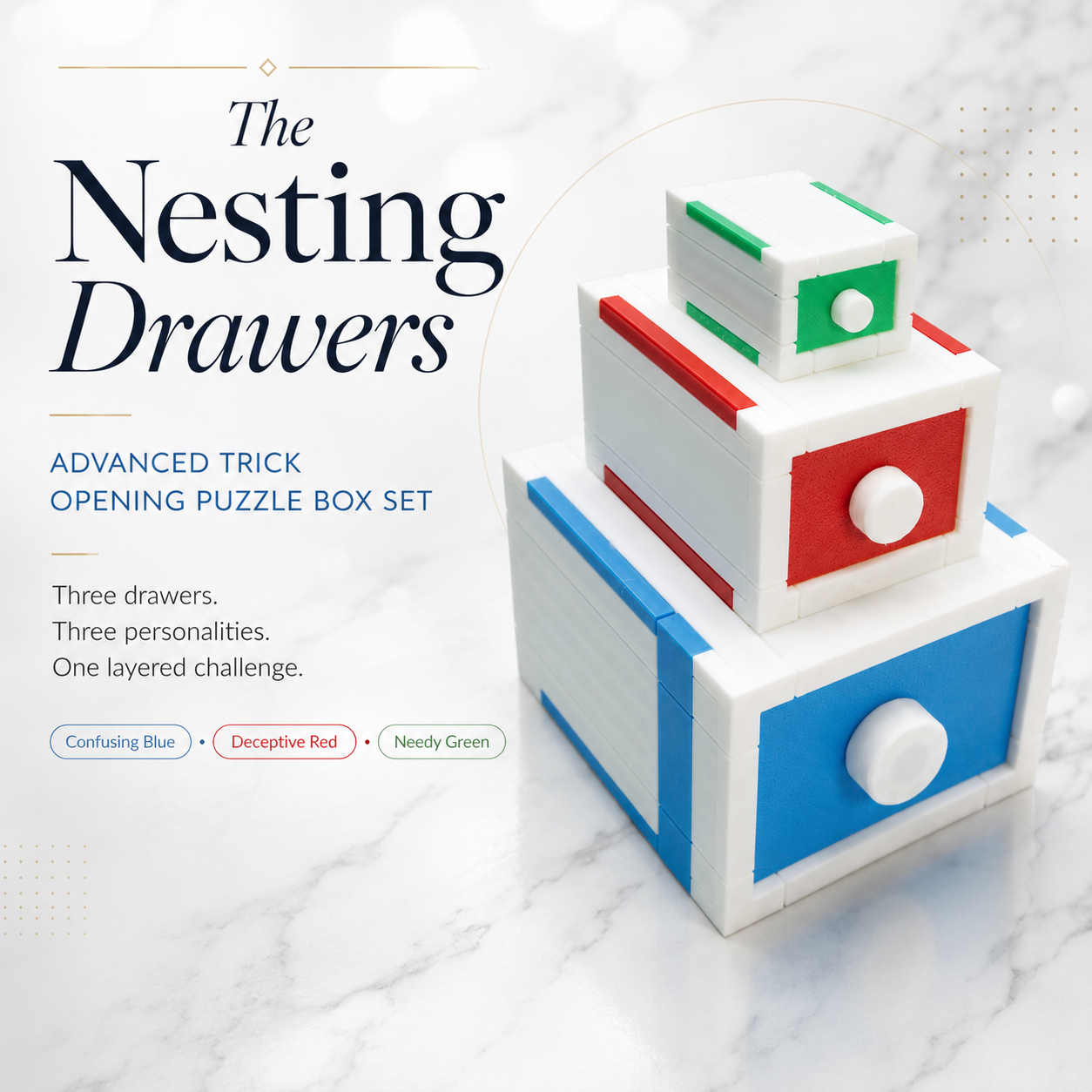 The Nesting Drawers – Advanced Trick Opening Puzzle Box Set by Team JB Hobbies