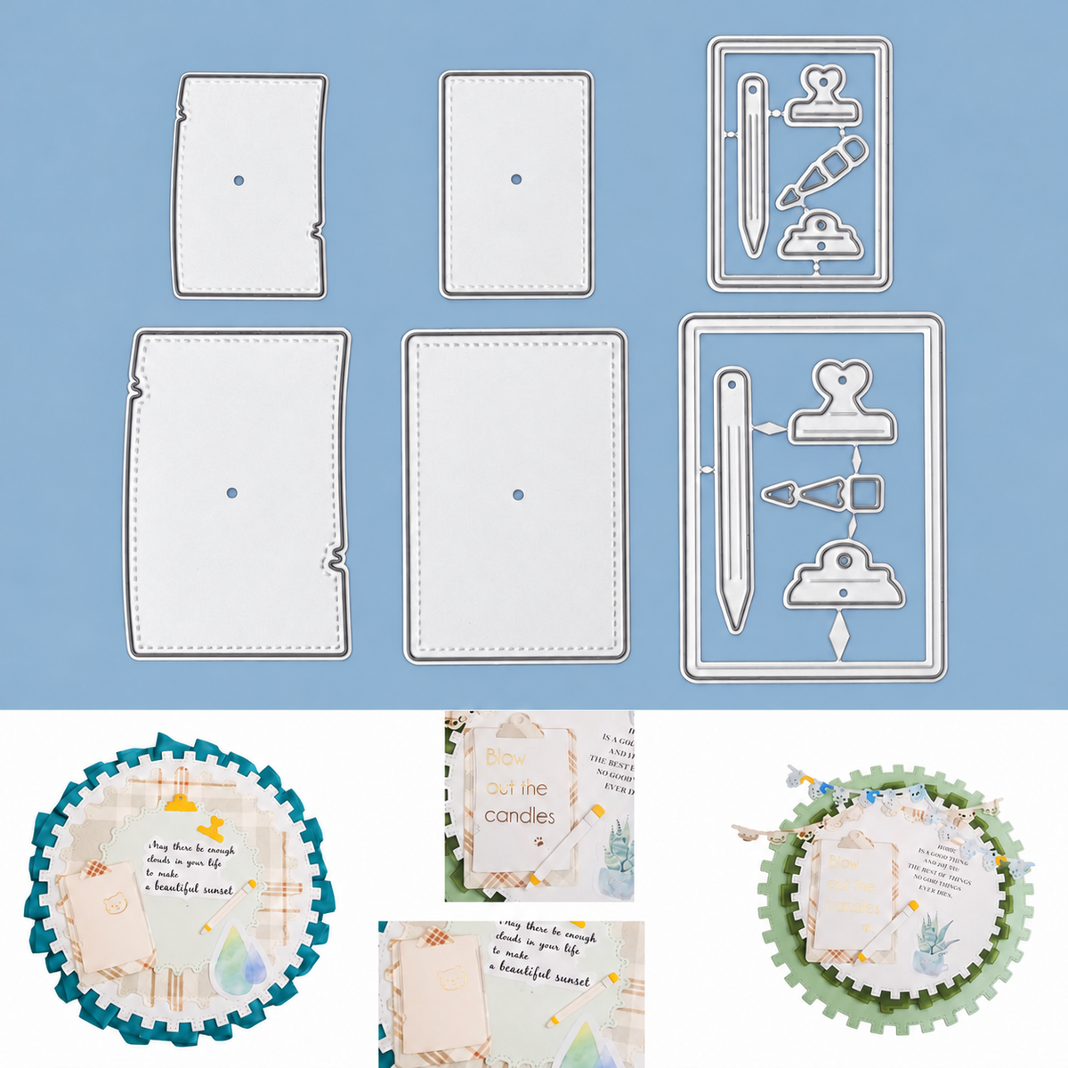 Layering Clipboards w Paper & Pencils Cutting Dies