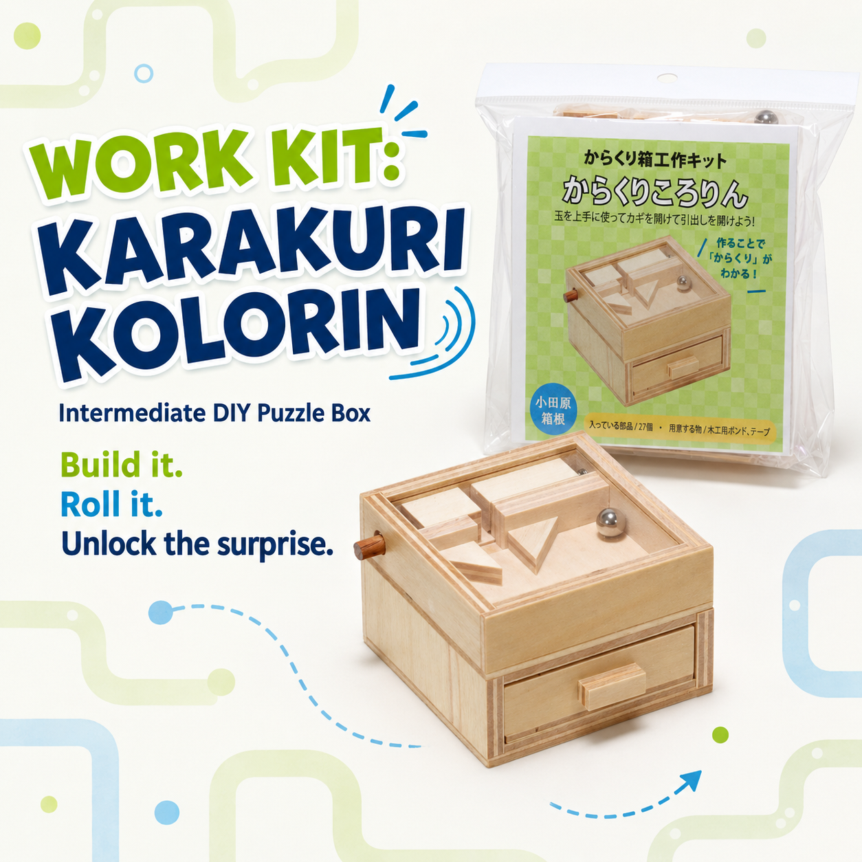 Work Kit: Karakuri Kolorin – Intermediate DIY Puzzle Box by Karakuri Creation Group