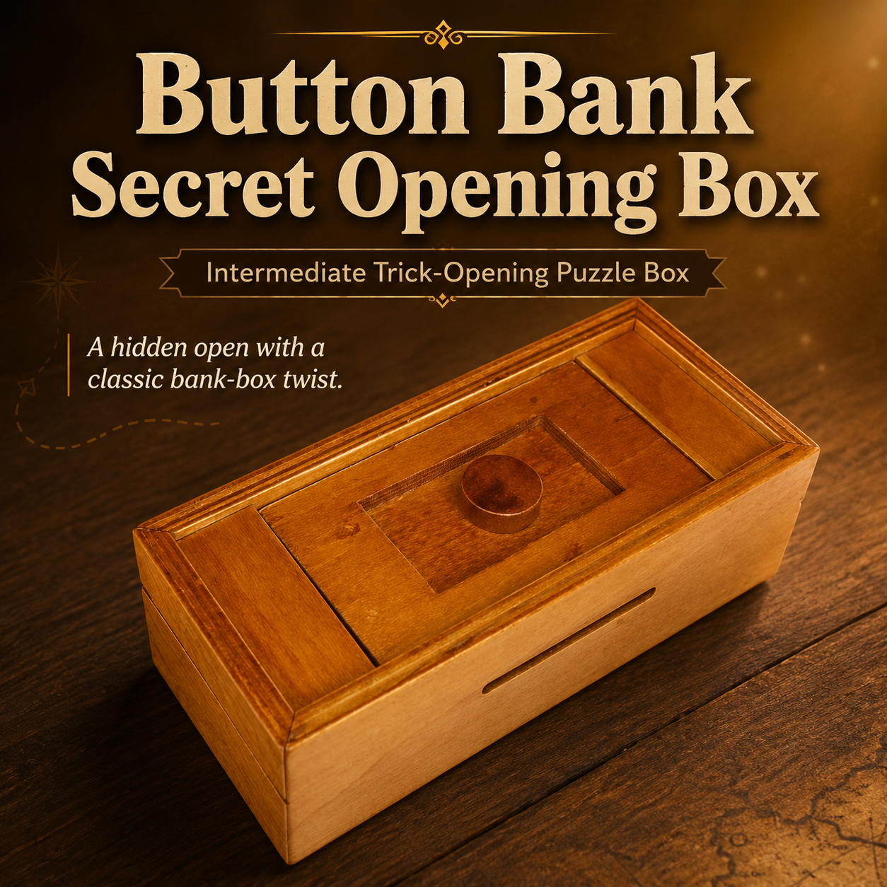 Button Bank Secret Opening Box – Intermediate Puzzle Box by Puzzle Master