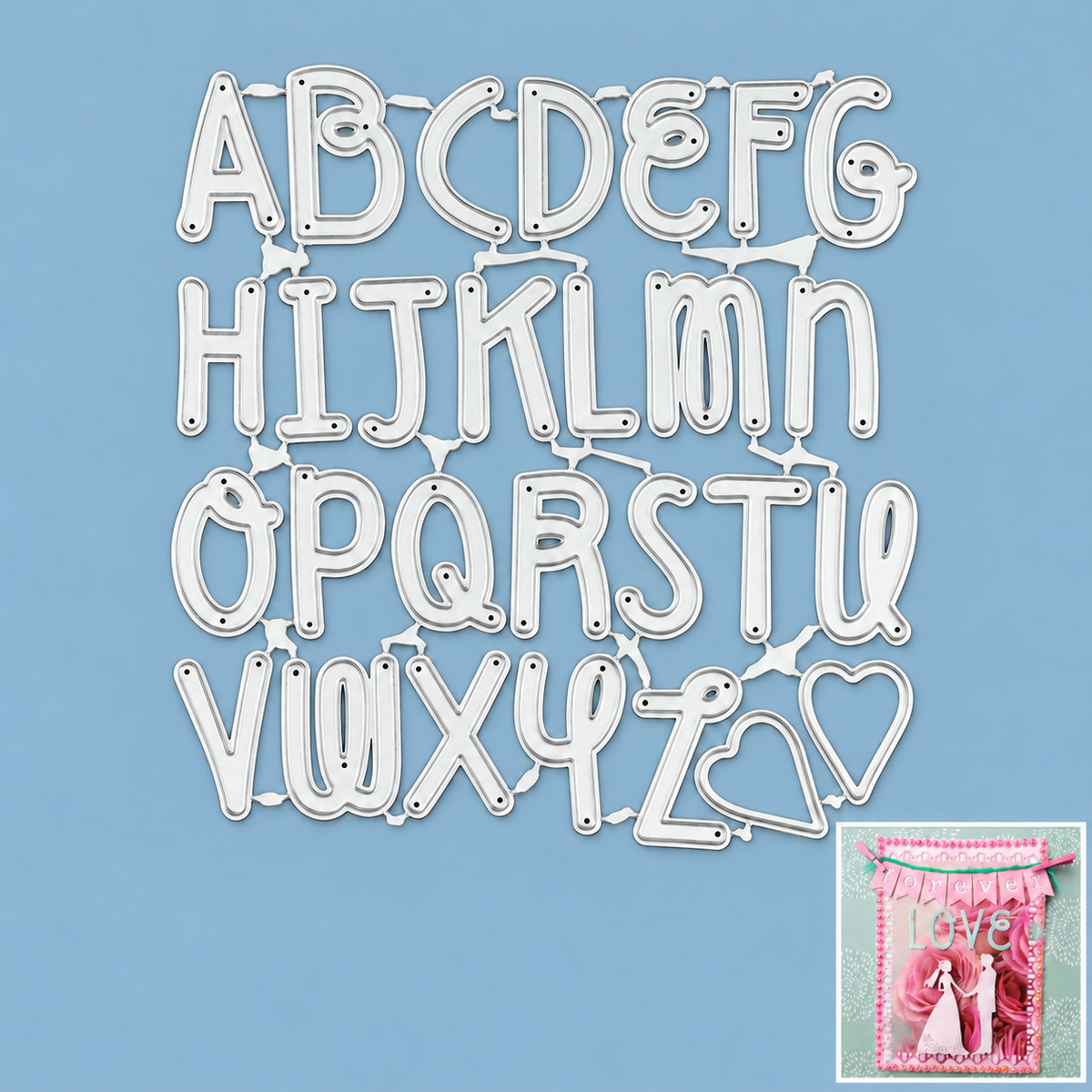 Loop De Loop Alphabet w Hearts Cutting & Embossing Dies
