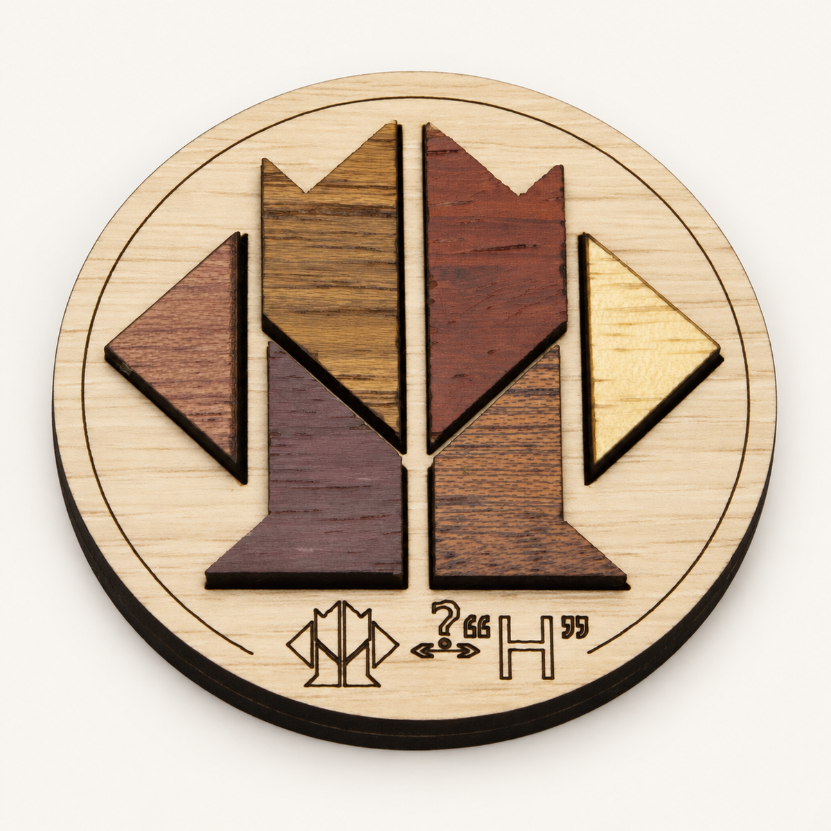 New H Minipuzzle – Advanced Tangram Puzzle by Siebenstein-Spiele