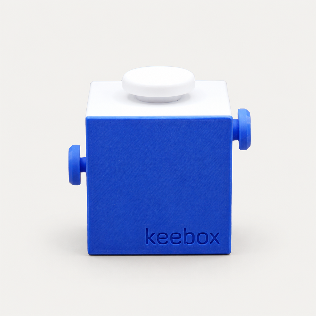 Keebox Blue sequential discovery puzzle box — product view 2 on a neutral background