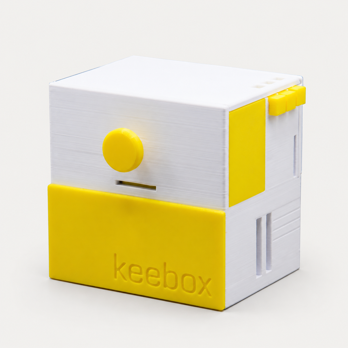 Keebox Yellow sequential discovery puzzle box — product view 1 on a neutral background