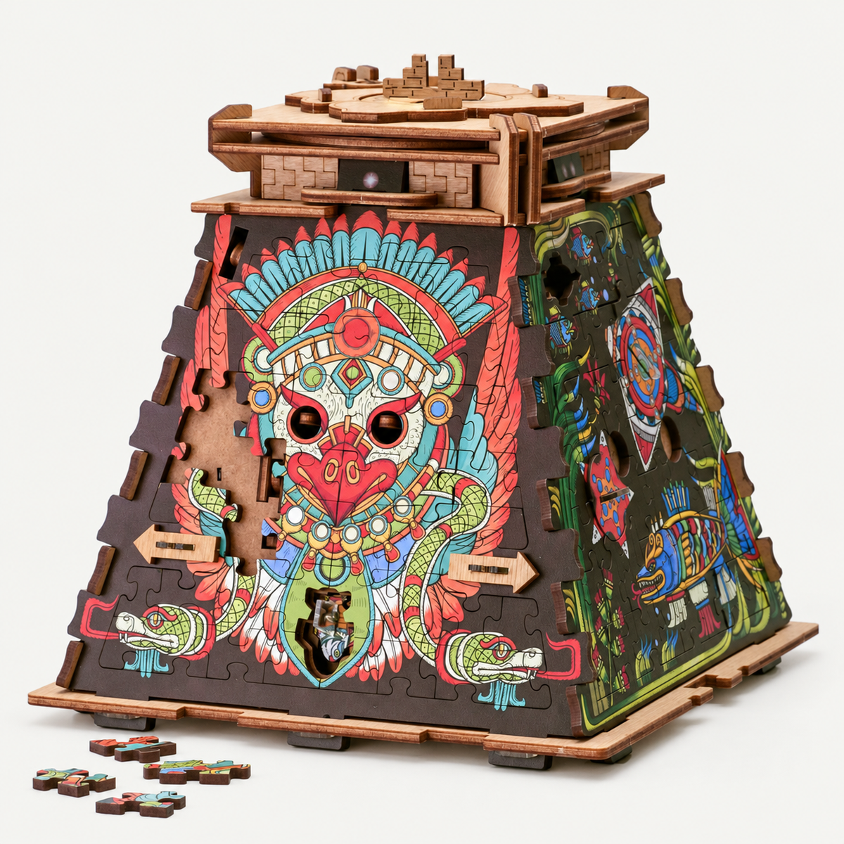 Pyramid of the Sun partially assembled with original loose pieces