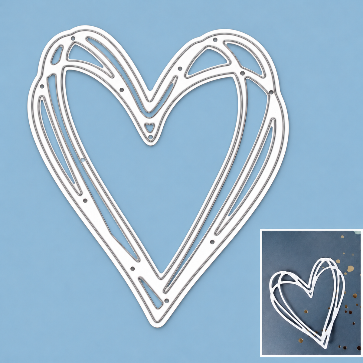 Scribble Heart Frame Wreath Cutting Die