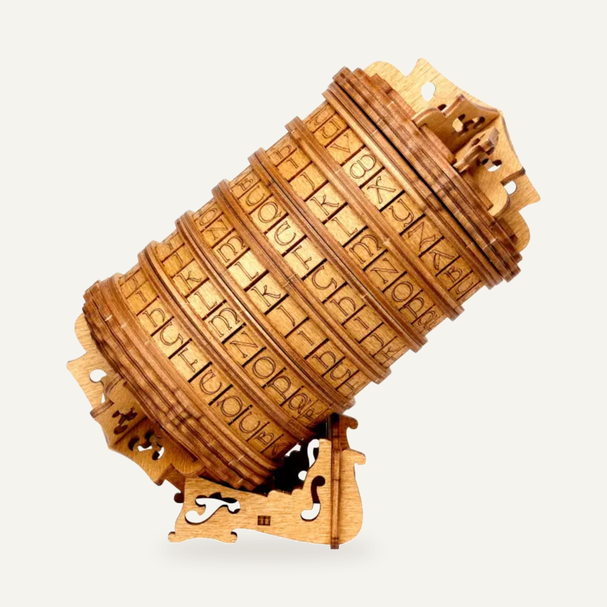 ESCWelt Cryptex wooden puzzle on a neutral background