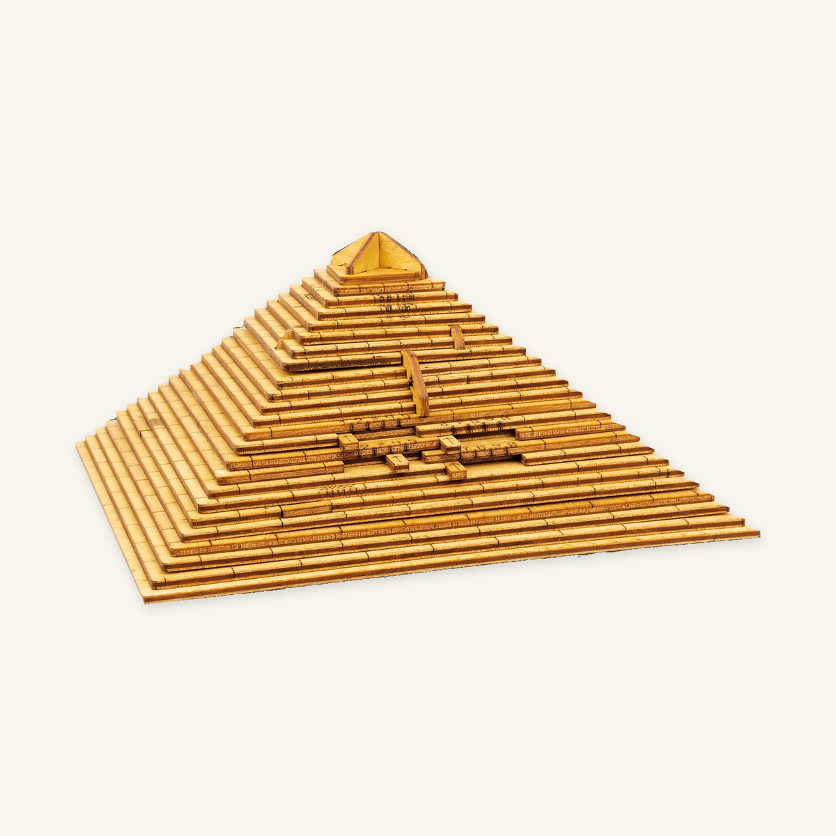 ESCWelt Quest Pyramid wooden puzzle shown closed on a neutral background