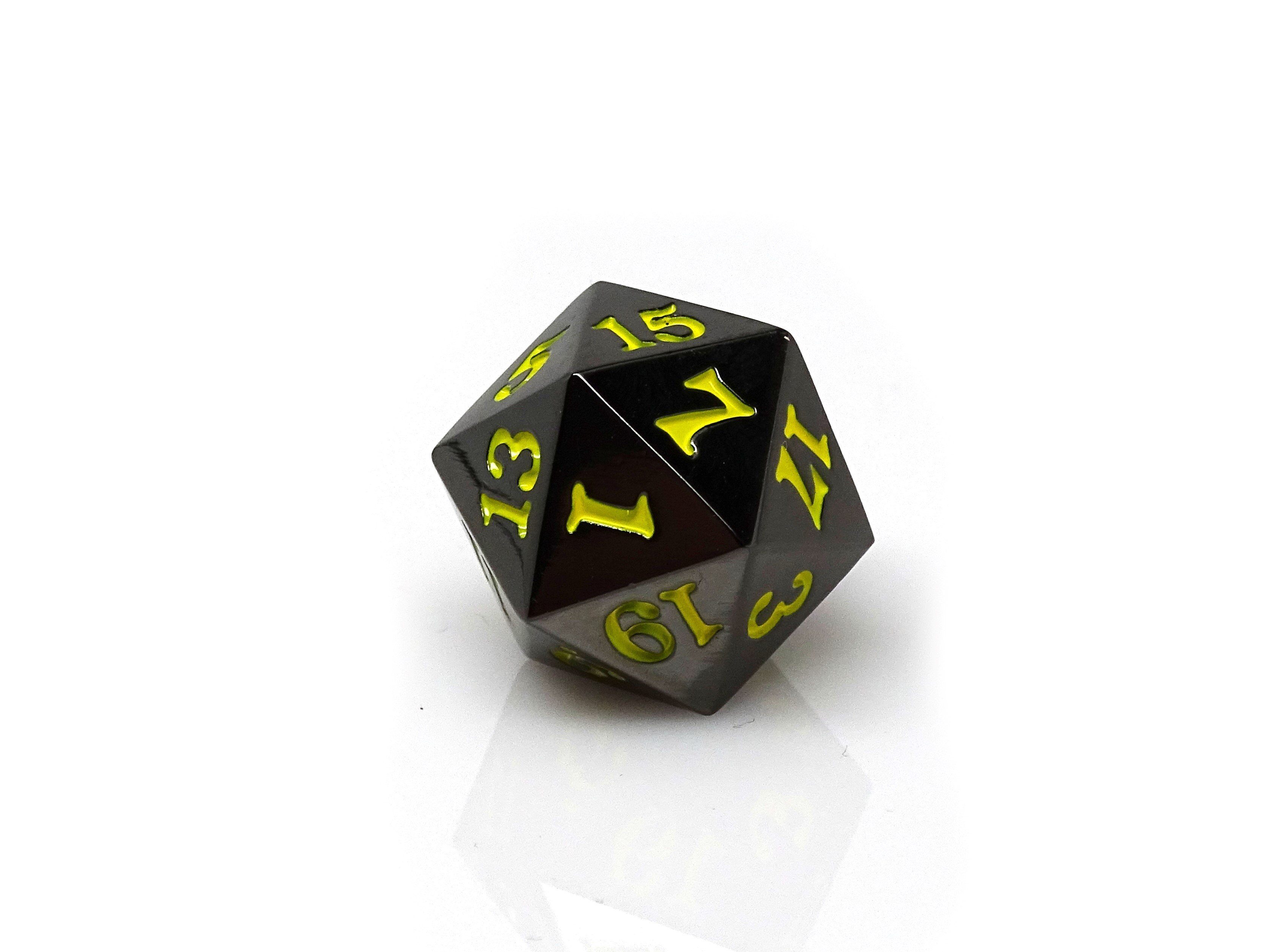 Gun Metal D20 - Signature Font - Yellow Font