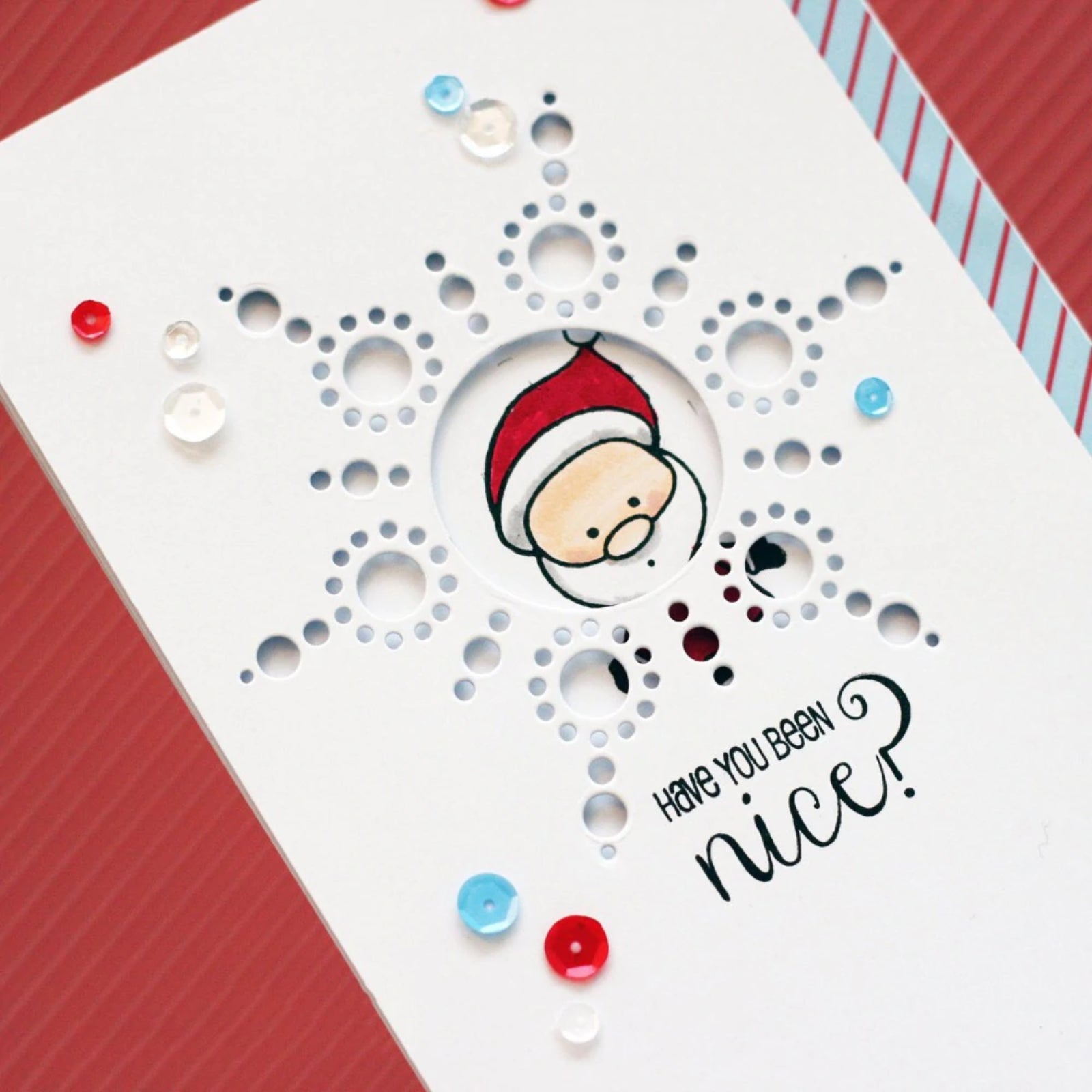 Cutout Dots Snowflake w Solid Snowflake Cutting Die