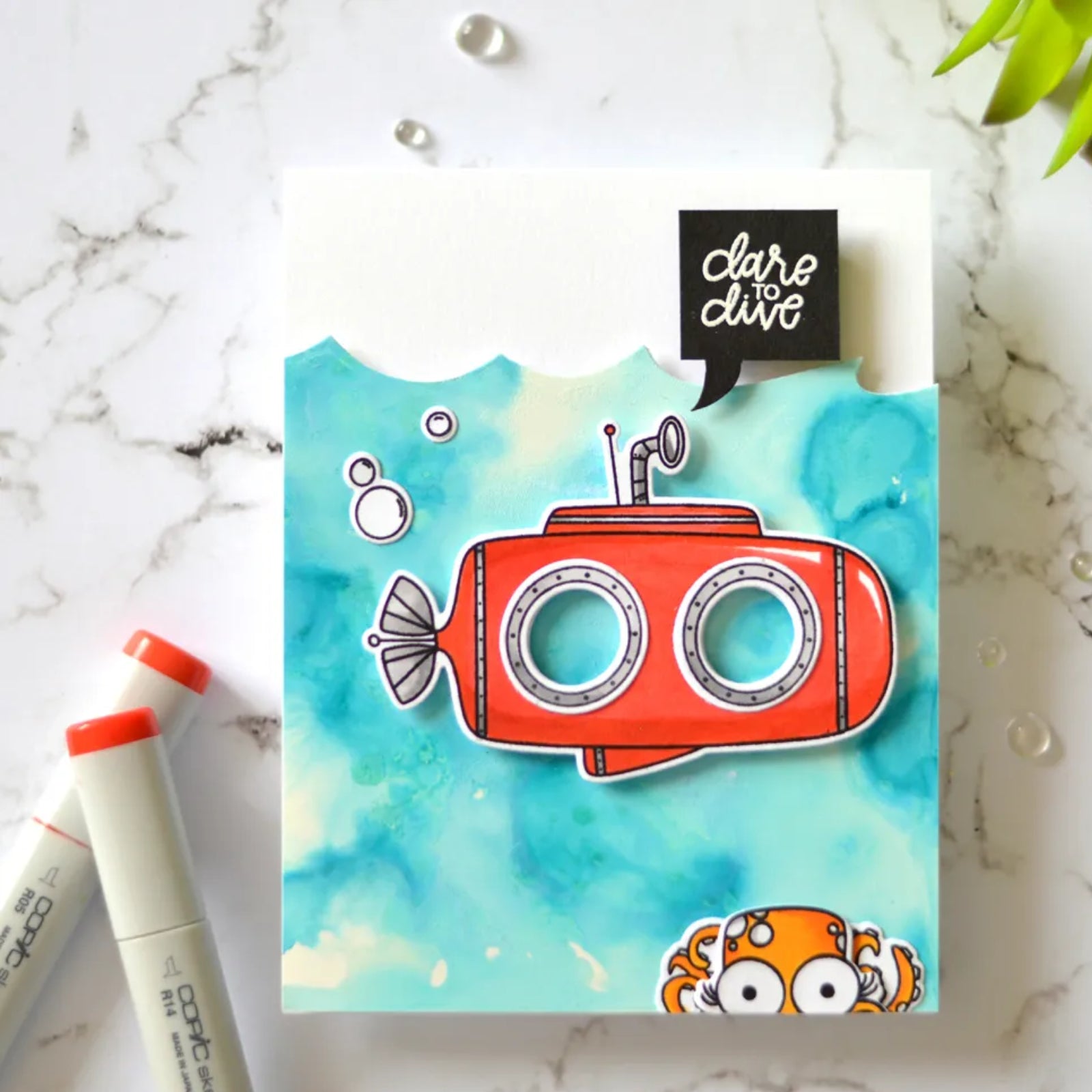 You Are Sublime Submarine w Sea Animals Cutting Dies & Stamps Set