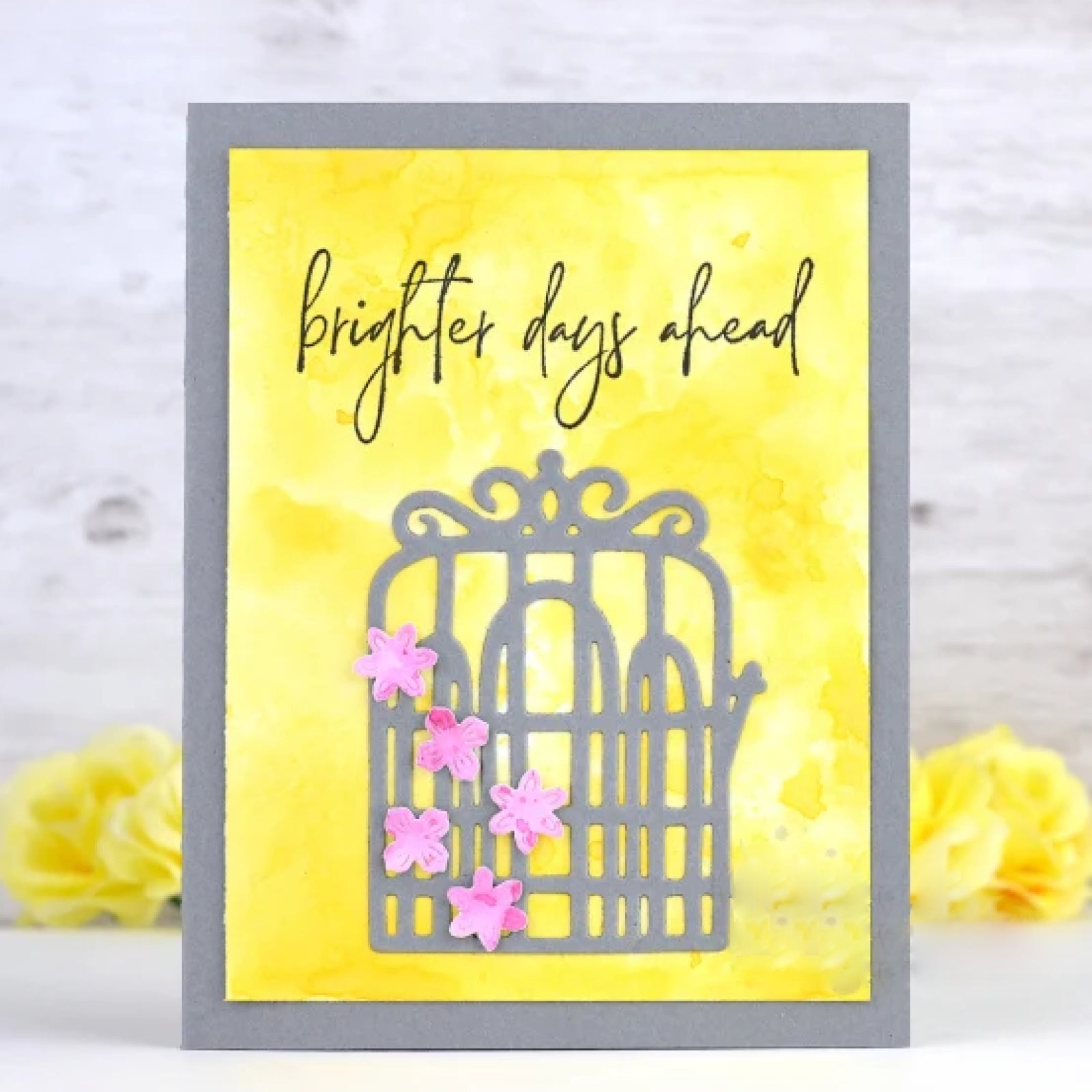 Stitched Flower Cart w Umbrella Cutting Die Set