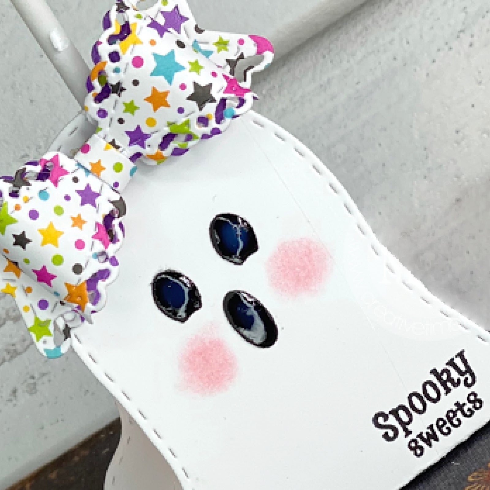 Stitched Ghost Treat Holder w BOO! Cutting & Embossing Dies