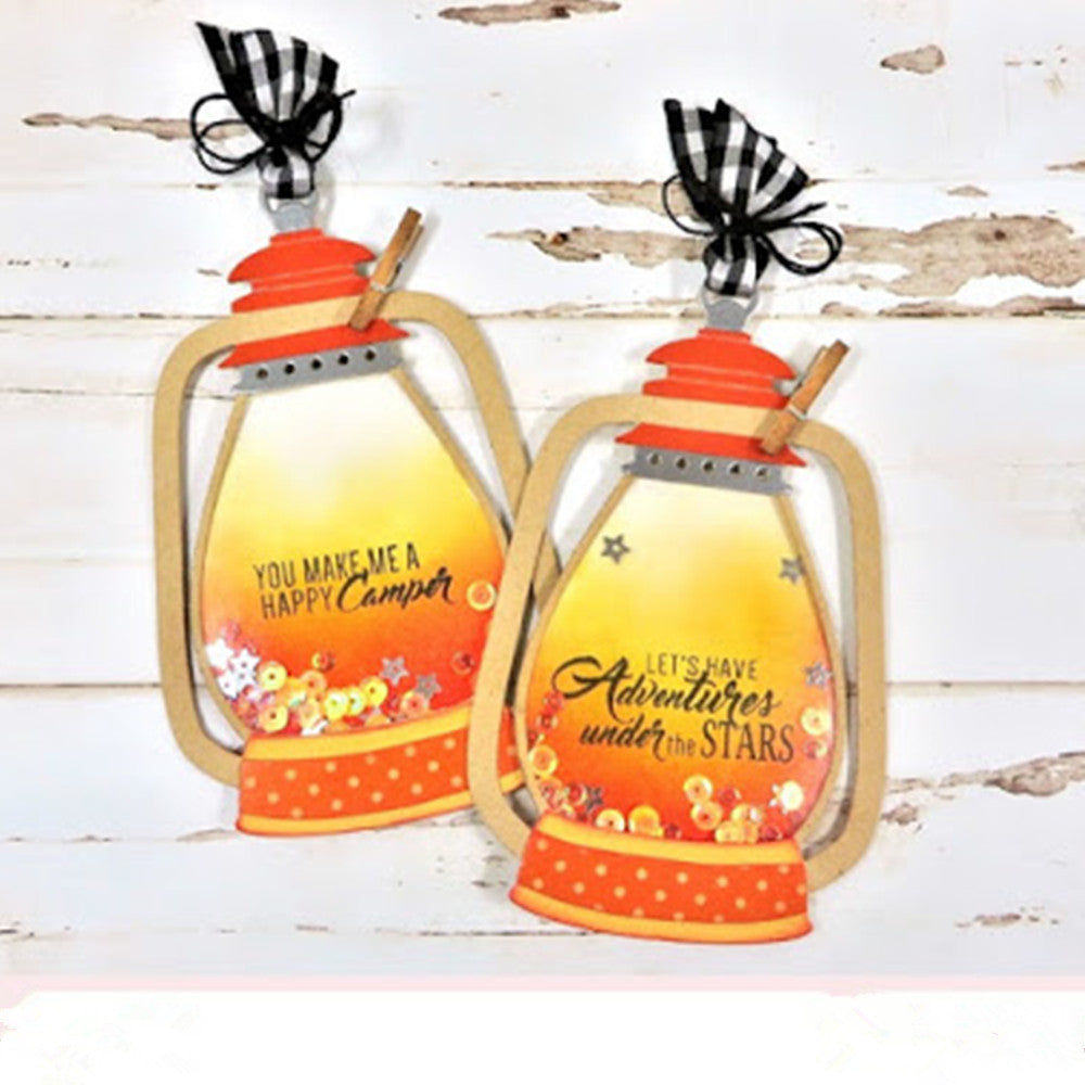 Lantern w Mini Camping Scene Cutting & Embossing Dies