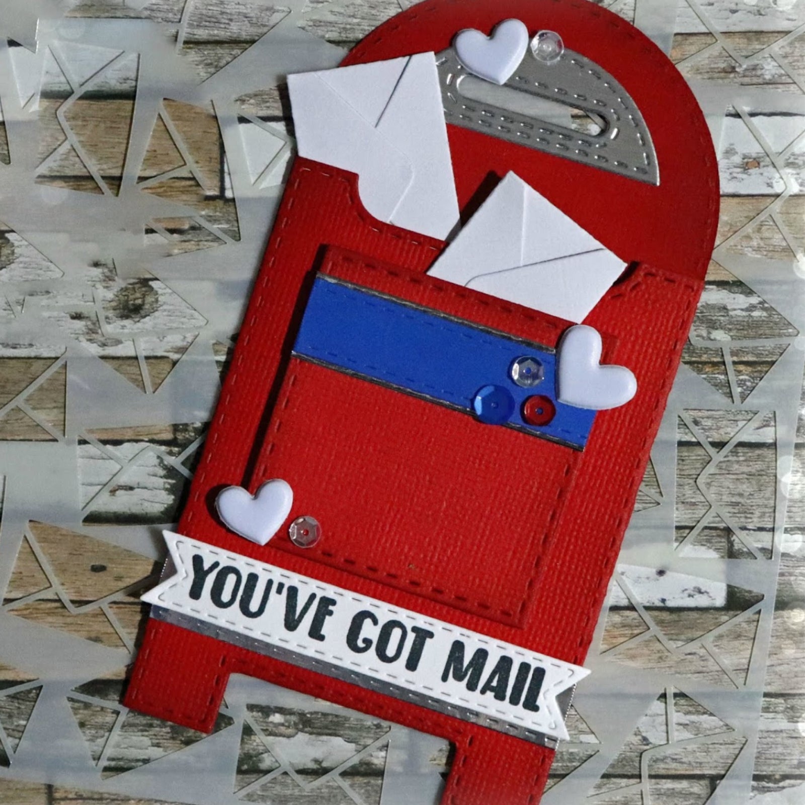 Stitched Mailbox Pocket Tag Cutting & Embossing Dies