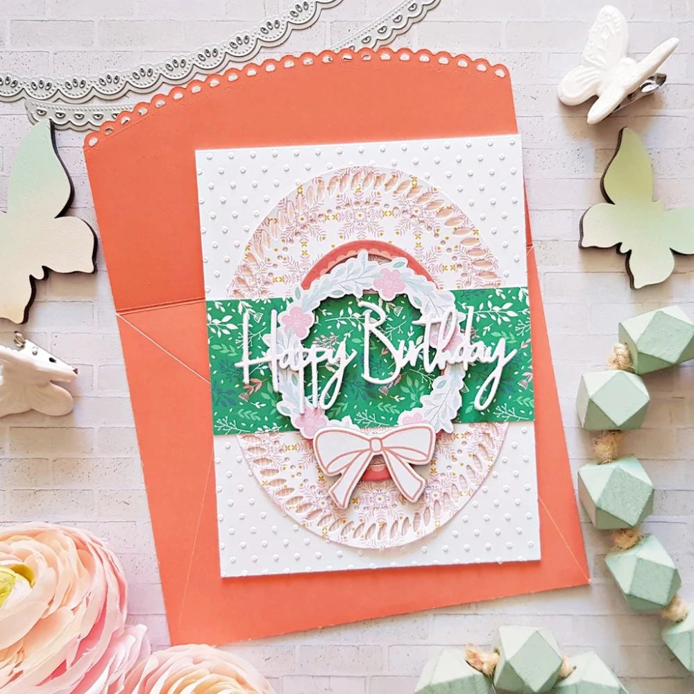 Celebrate Sentiments Words w Shadows Cutting Dies