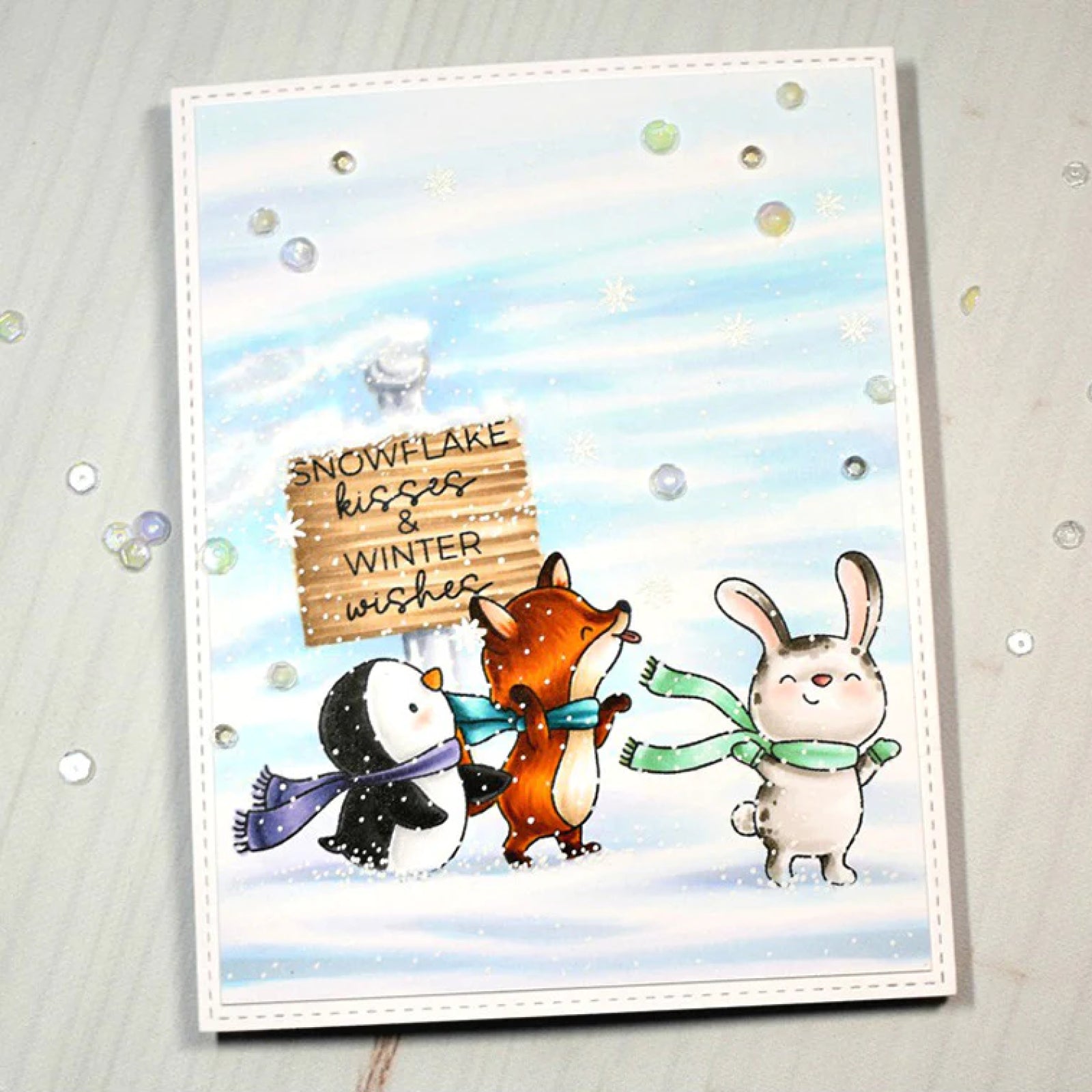 Oh What Fun Winter Animal Friends Cutting Dies & Stamps Set
